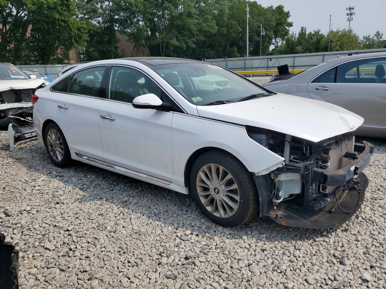 2015 Hyundai Sonata Sport 4d Seda Белый vin: 5NPE34AF8FH248404
