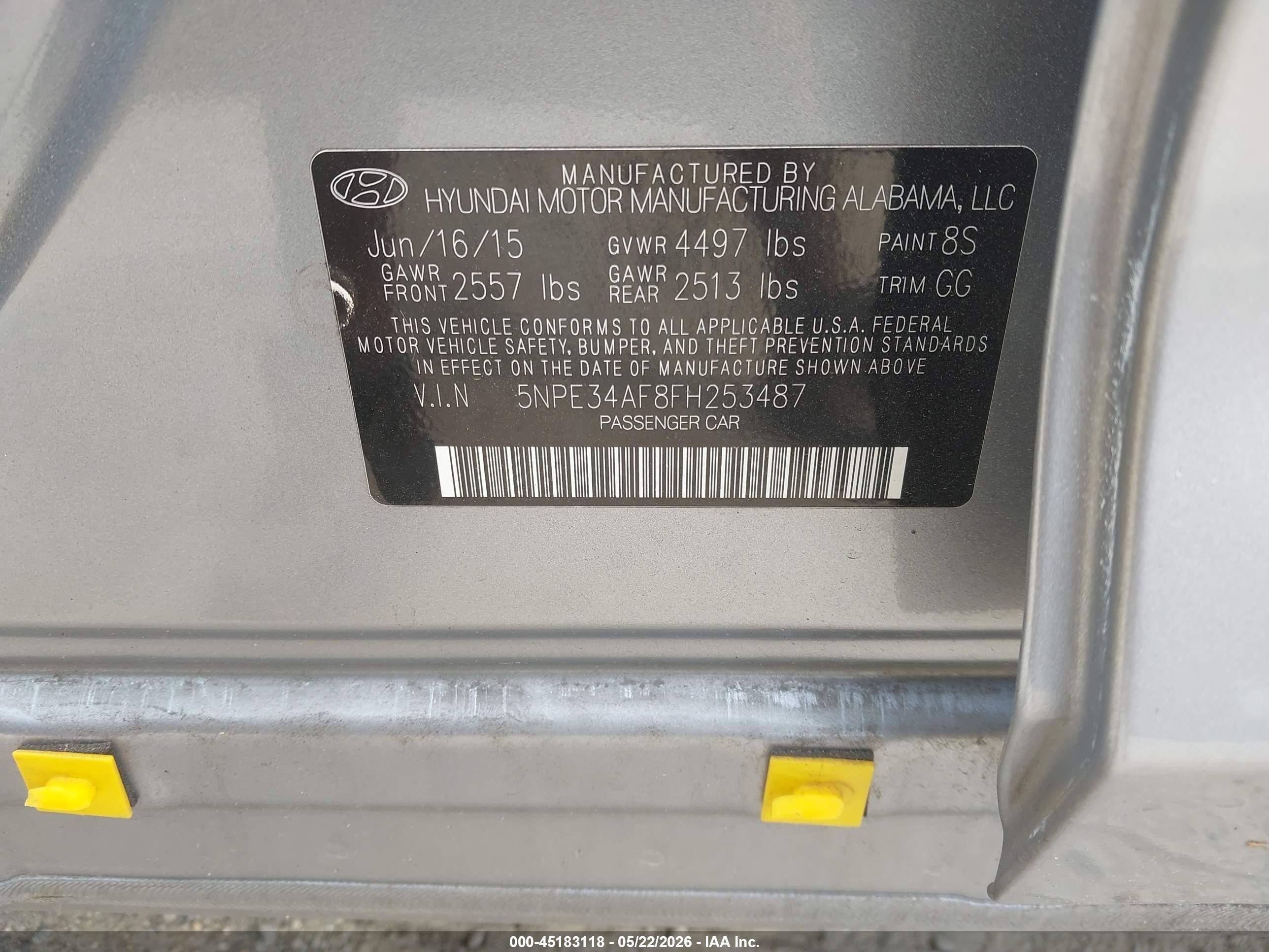 2015 Hyundai Sonata Limited Gray vin: 5NPE34AF8FH253487