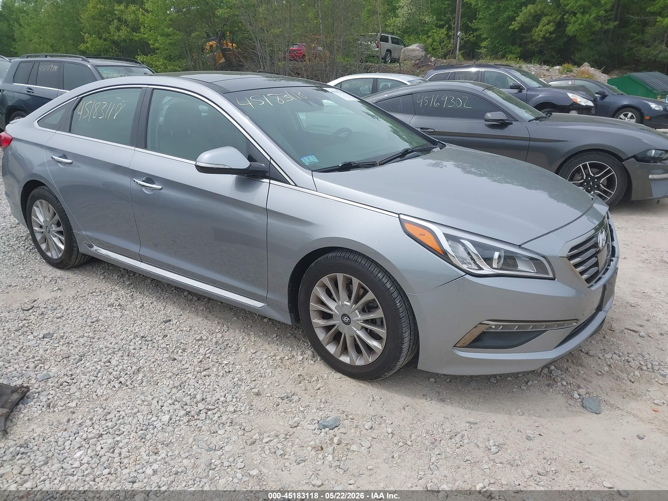 2015 Hyundai Sonata Limited Gray vin: 5NPE34AF8FH253487