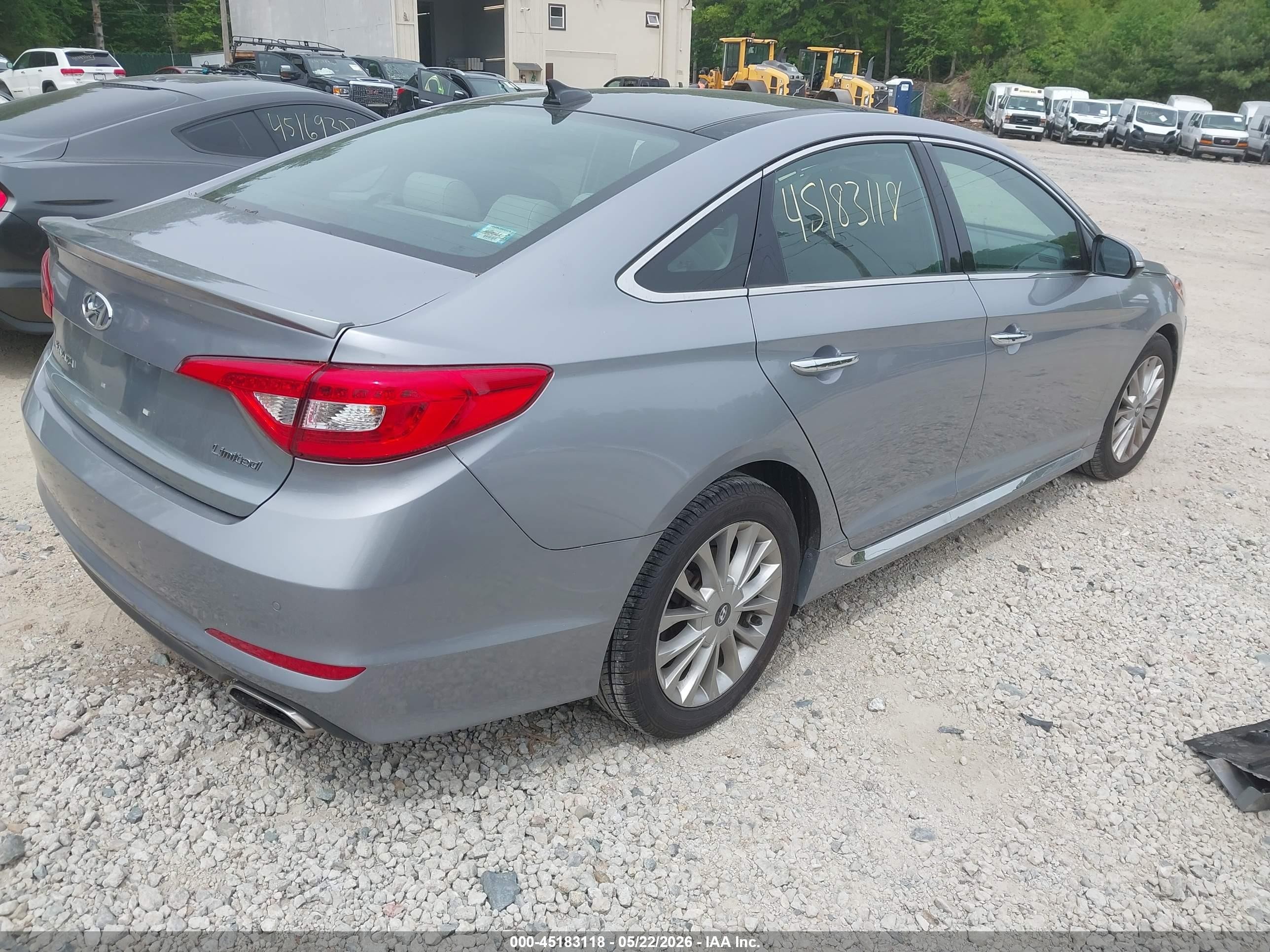 2015 Hyundai Sonata Limited Gray vin: 5NPE34AF8FH253487