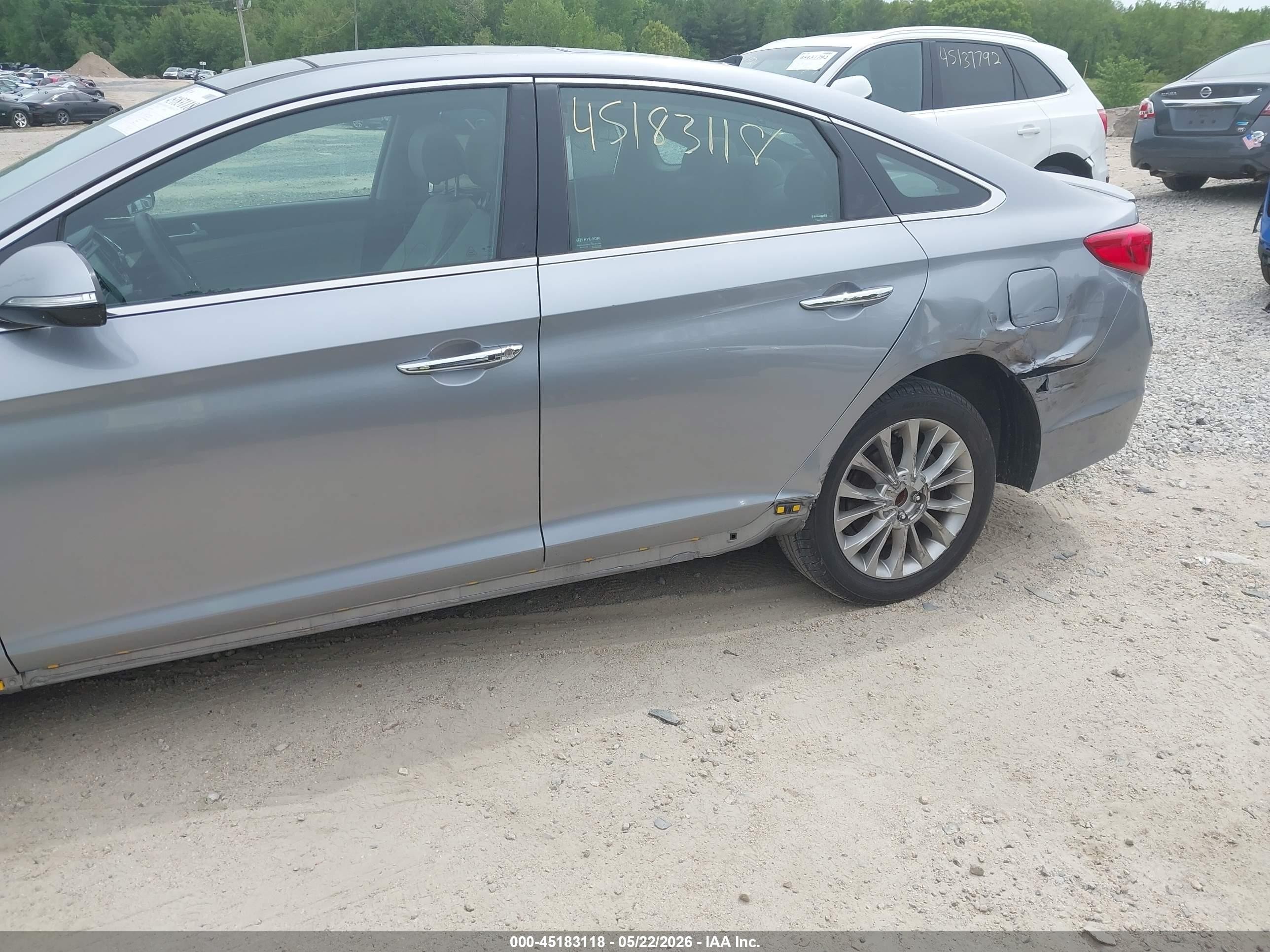 2015 Hyundai Sonata Limited Gray vin: 5NPE34AF8FH253487