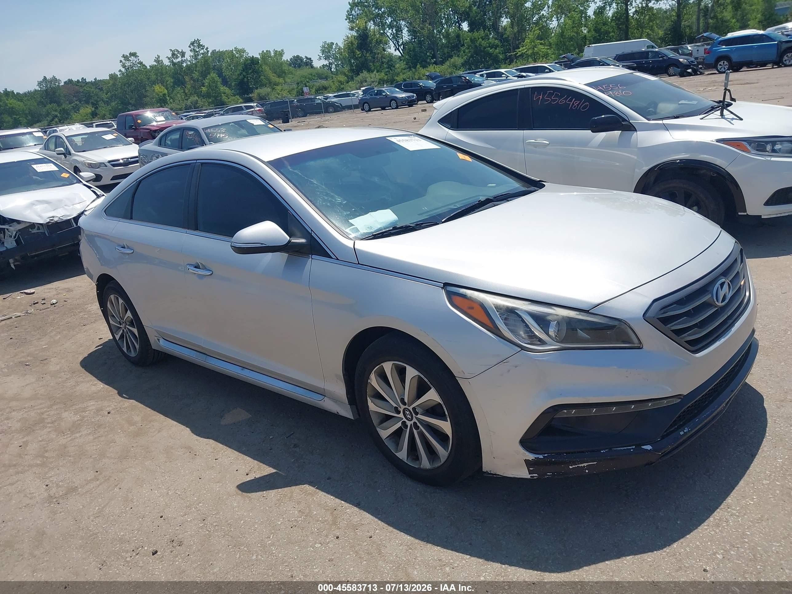 2016 Hyundai Sonata Sport Silver vin: 5NPE34AF8GH347483