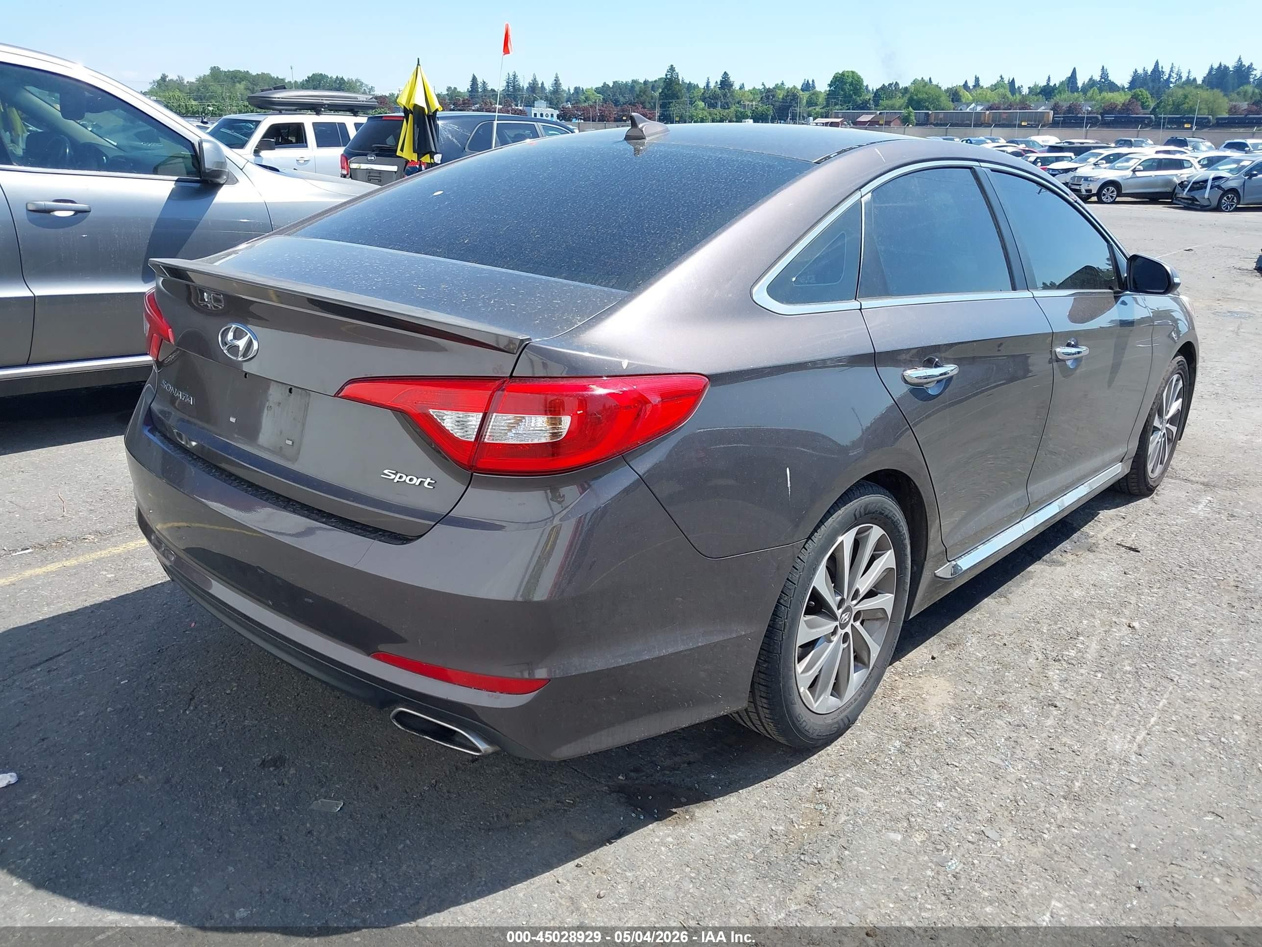 2016 Hyundai Sonata Sport Gray vin: 5NPE34AF8GH415135