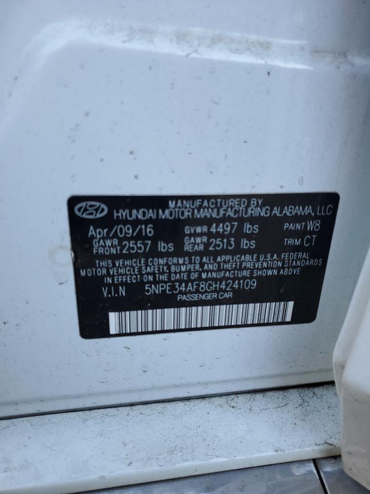 2016 Hyundai Sonata Sport Sport White vin: 5NPE34AF8GH424109