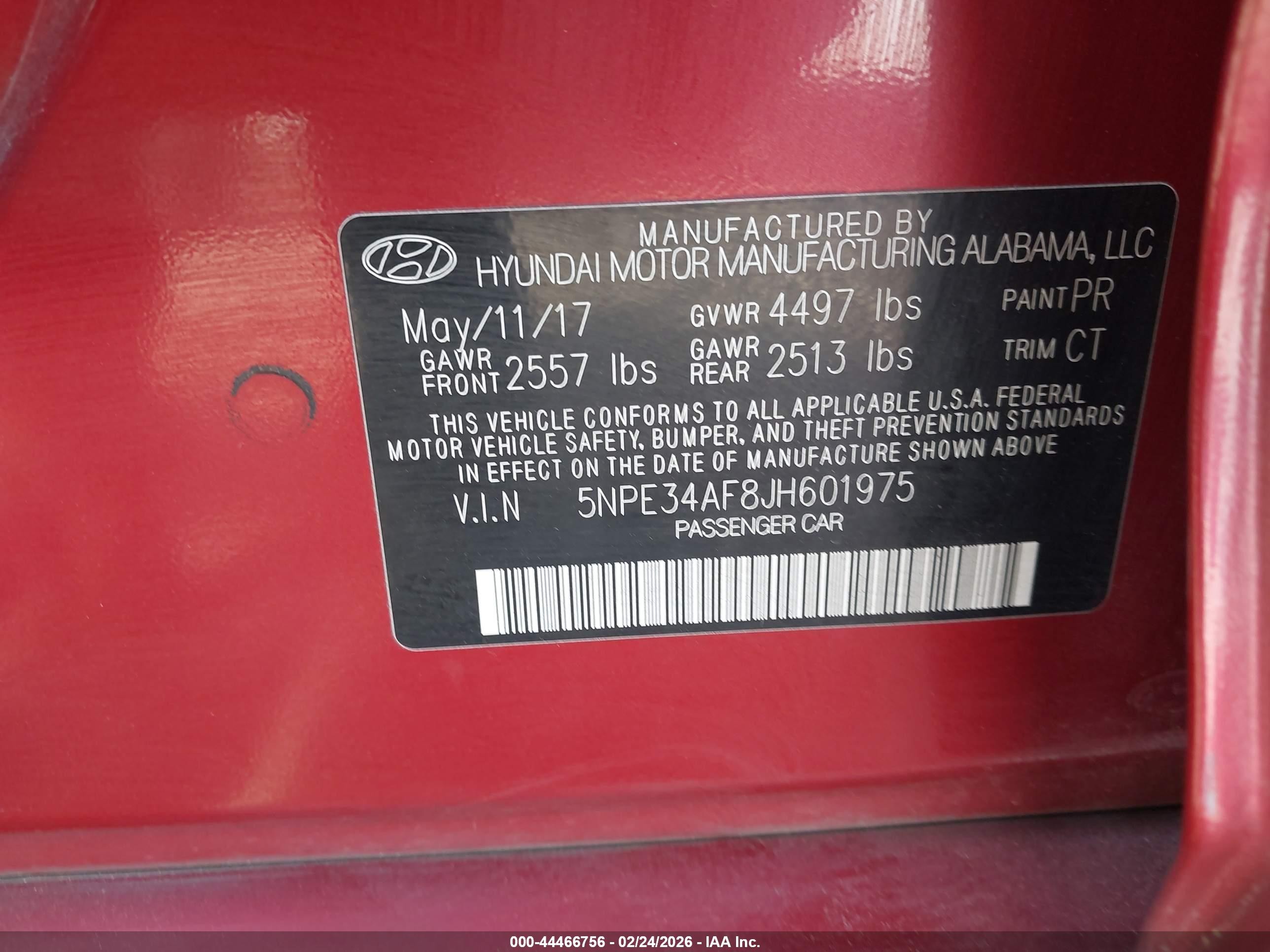 2018 Hyundai Sonata Sport Red vin: 5NPE34AF8JH601975