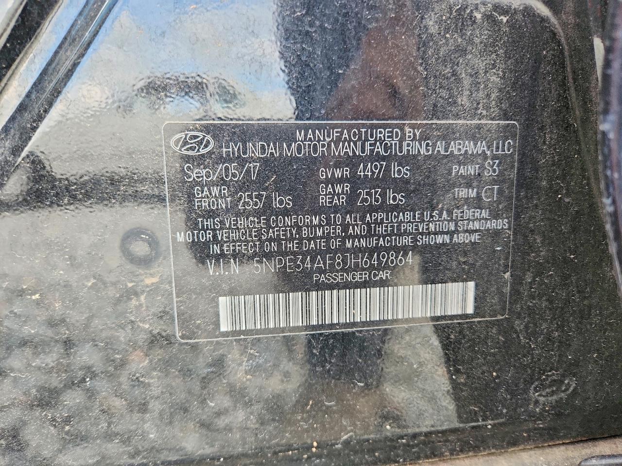 2018 Hyundai Sonata Sel Black vin: 5NPE34AF8JH649864