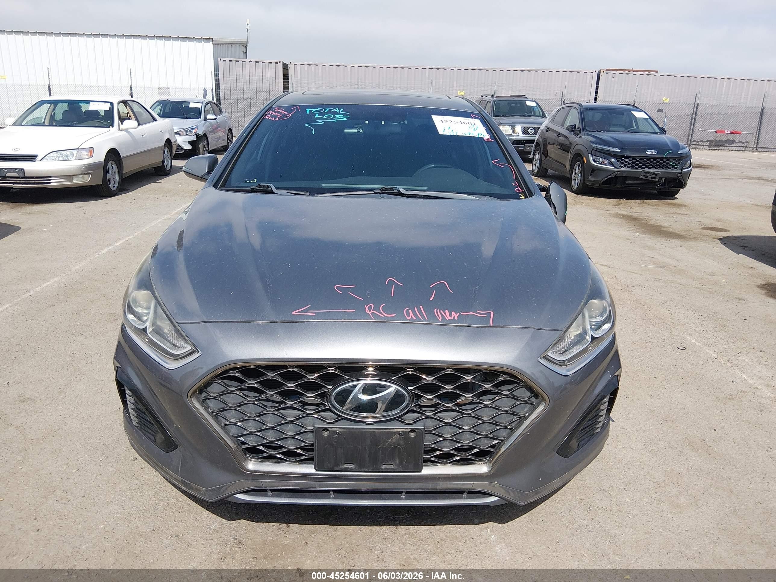 2018 Hyundai Sonata Sport Серый vin: 5NPE34AF8JH697431