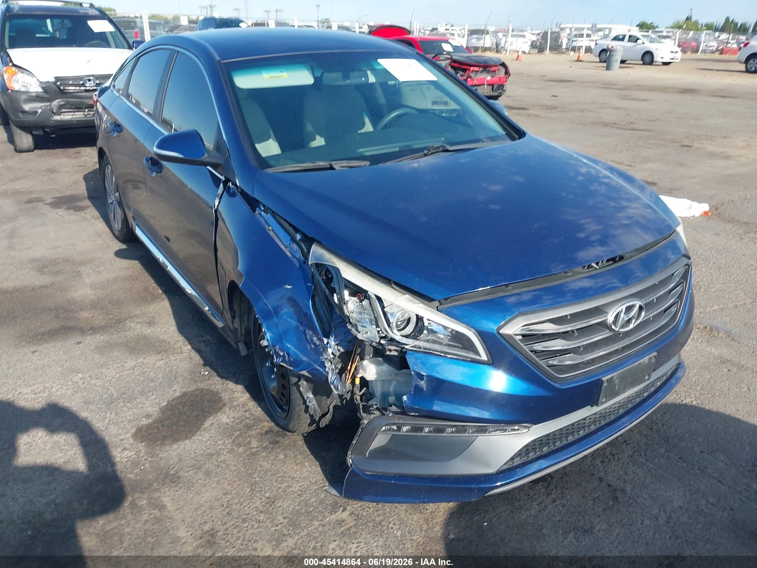 2015 Hyundai Sonata Sport Blue vin: 5NPE34AF9FH020816