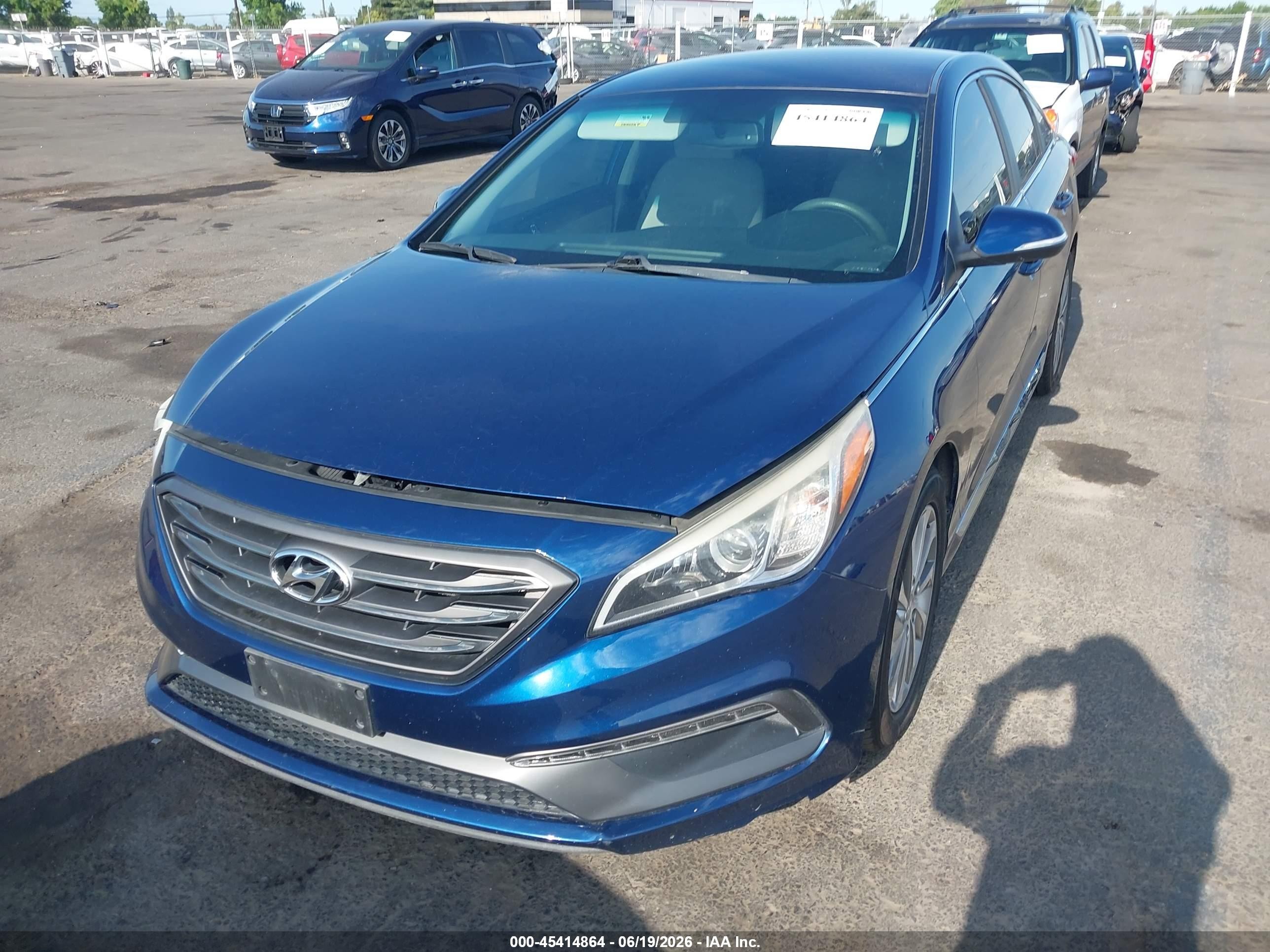 2015 Hyundai Sonata Sport Blue vin: 5NPE34AF9FH020816