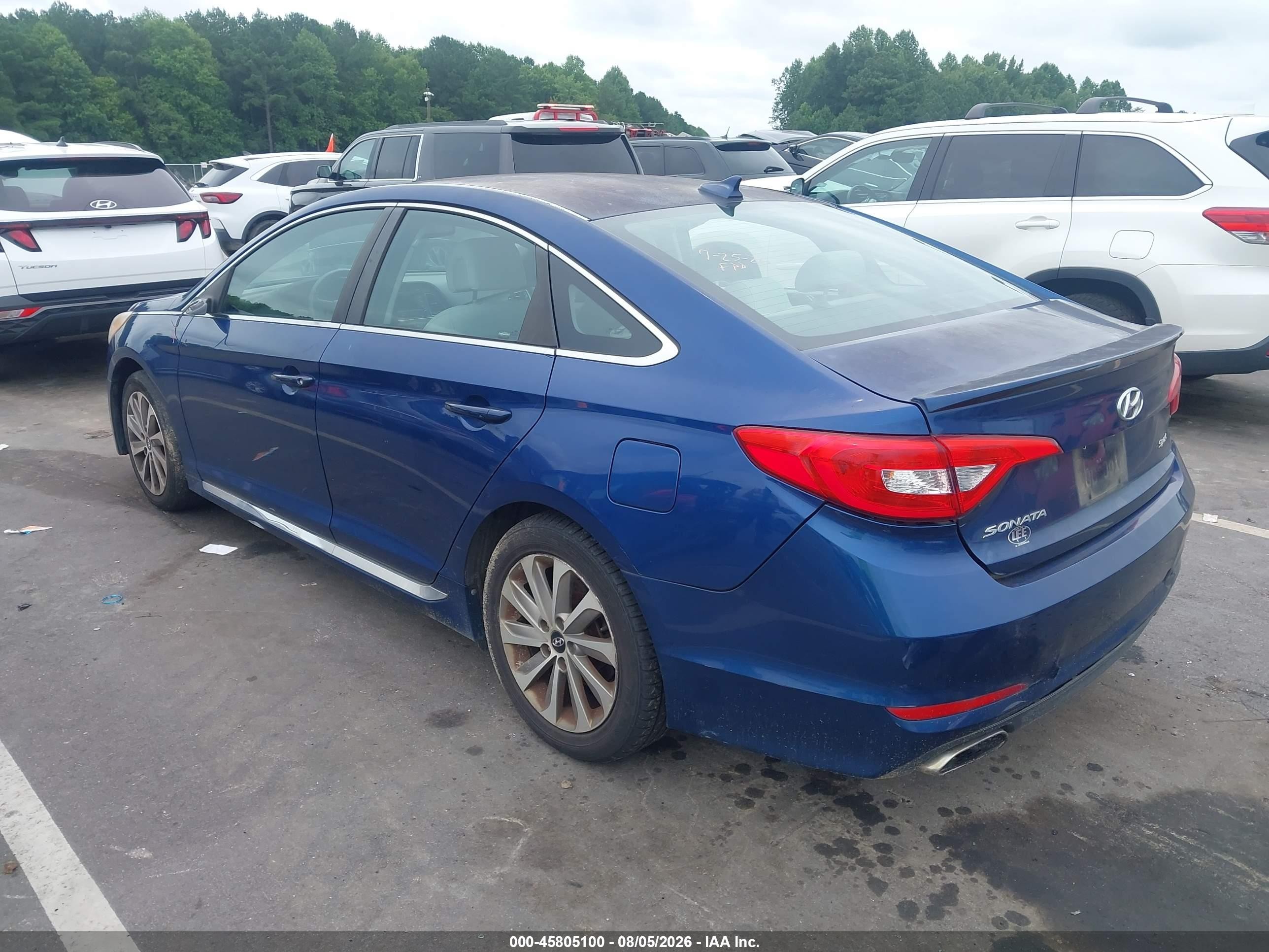 2015 Hyundai Sonata Sport Синий vin: 5NPE34AF9FH024283