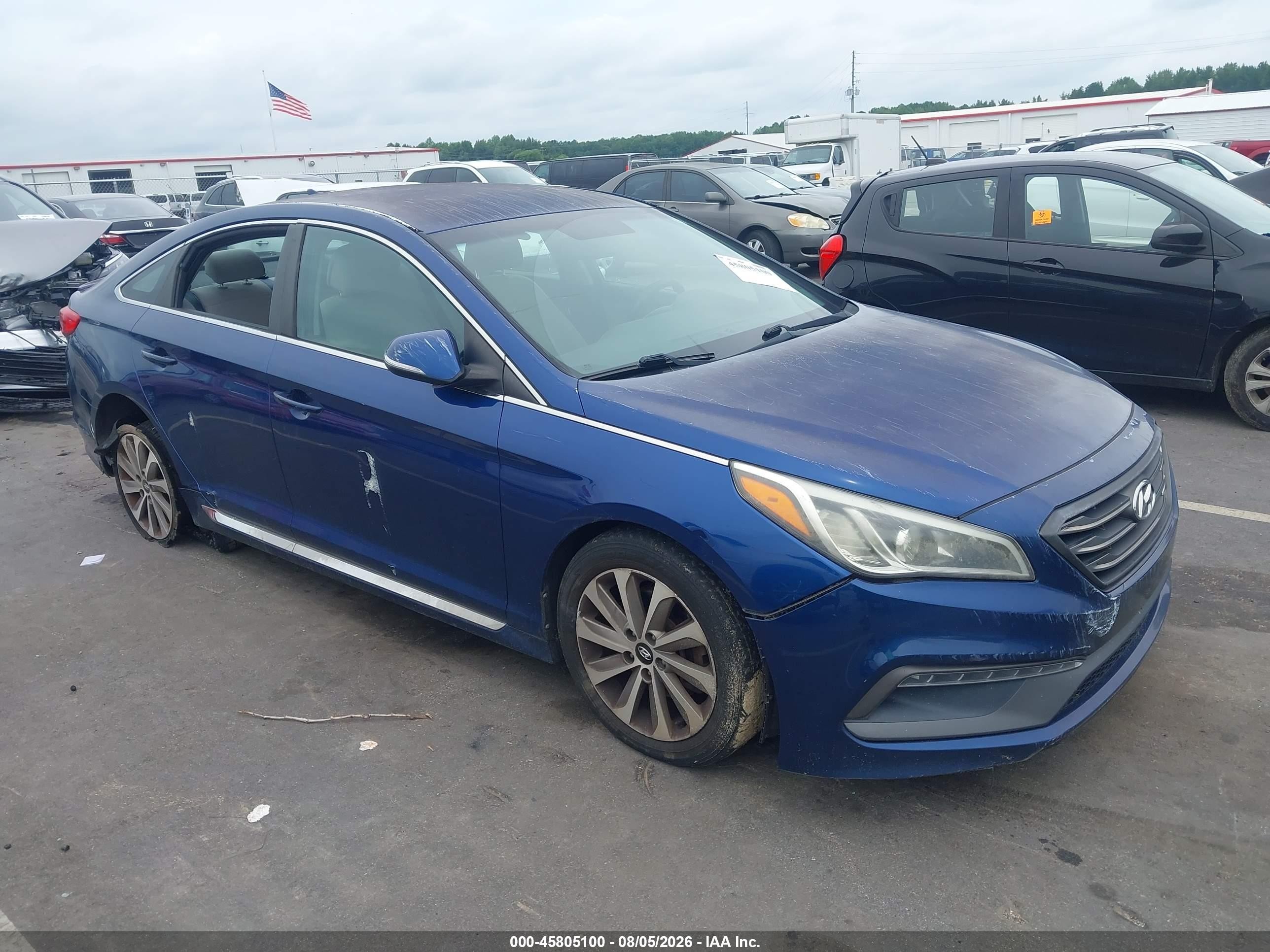 2015 Hyundai Sonata Sport Blue vin: 5NPE34AF9FH024283