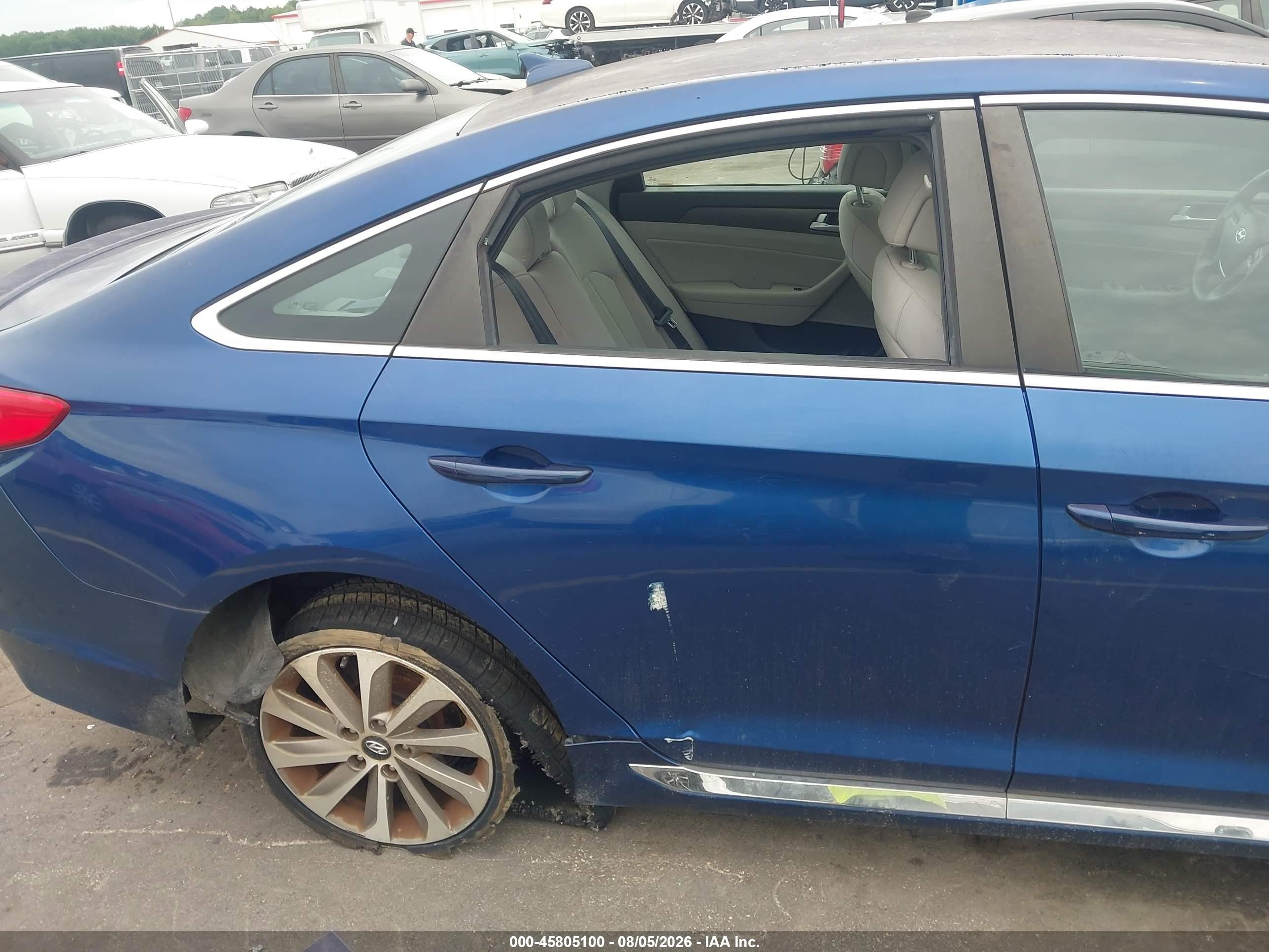2015 Hyundai Sonata Sport Синий vin: 5NPE34AF9FH024283
