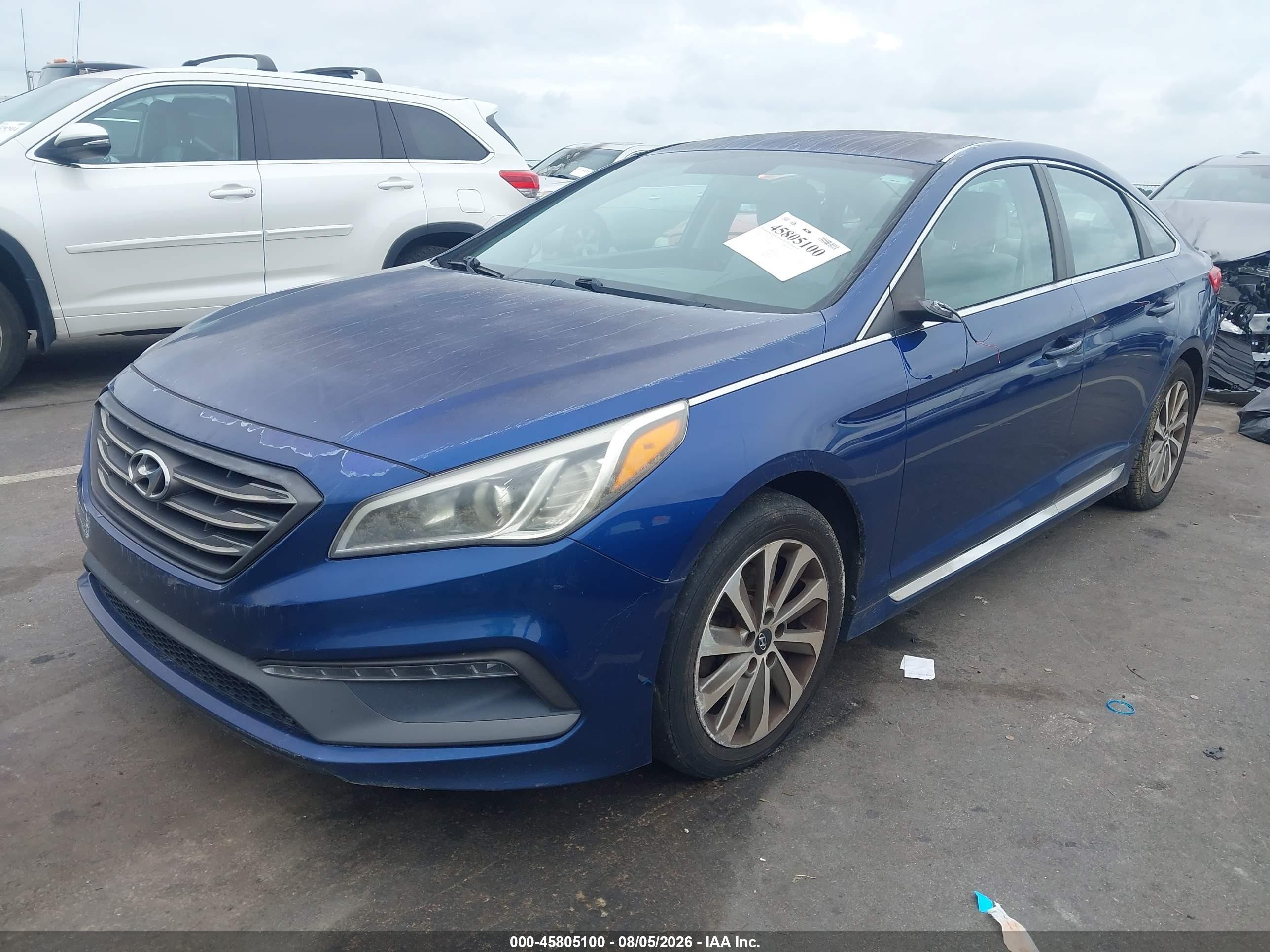 2015 Hyundai Sonata Sport Синий vin: 5NPE34AF9FH024283