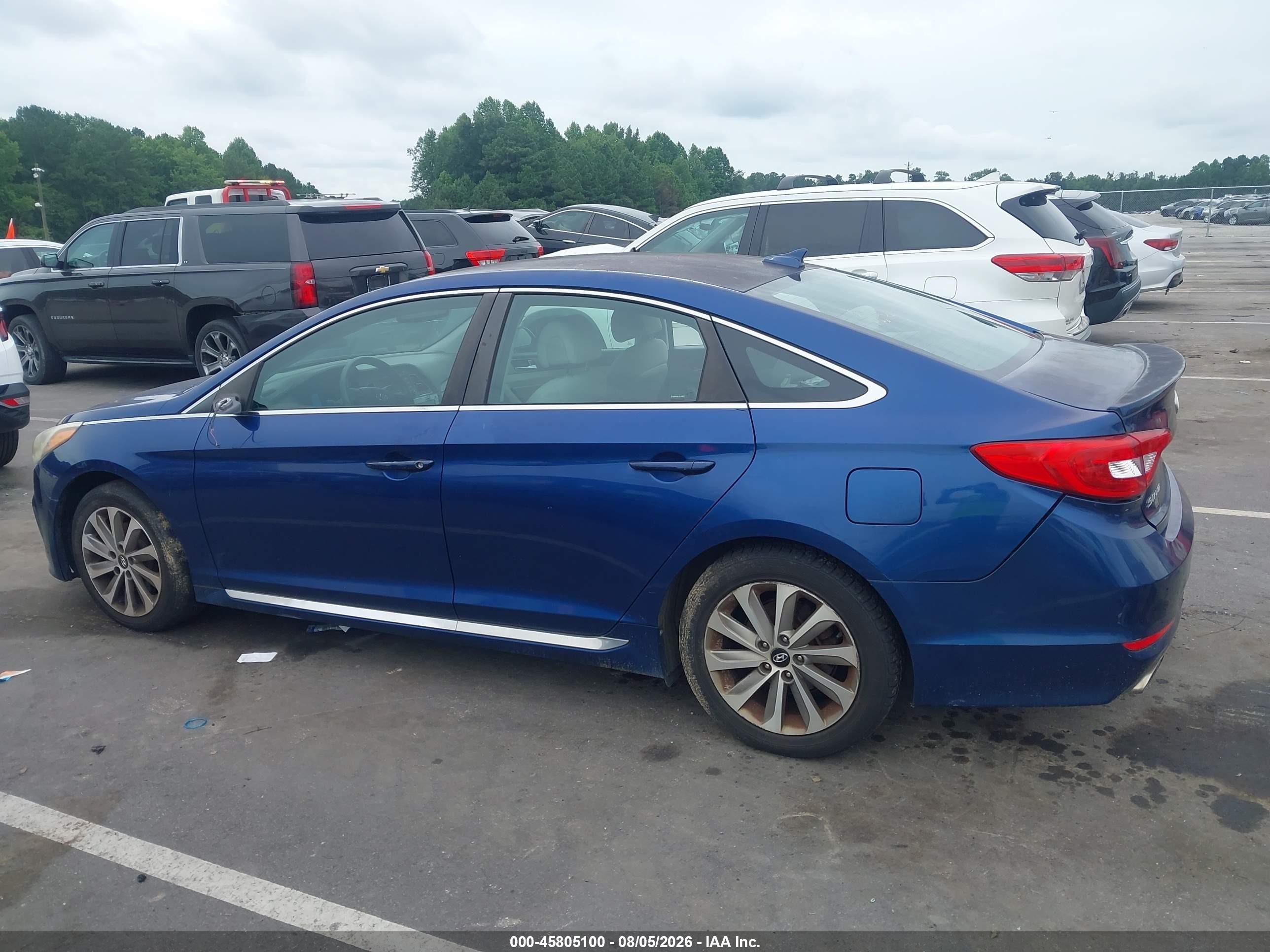 2015 Hyundai Sonata Sport Синий vin: 5NPE34AF9FH024283