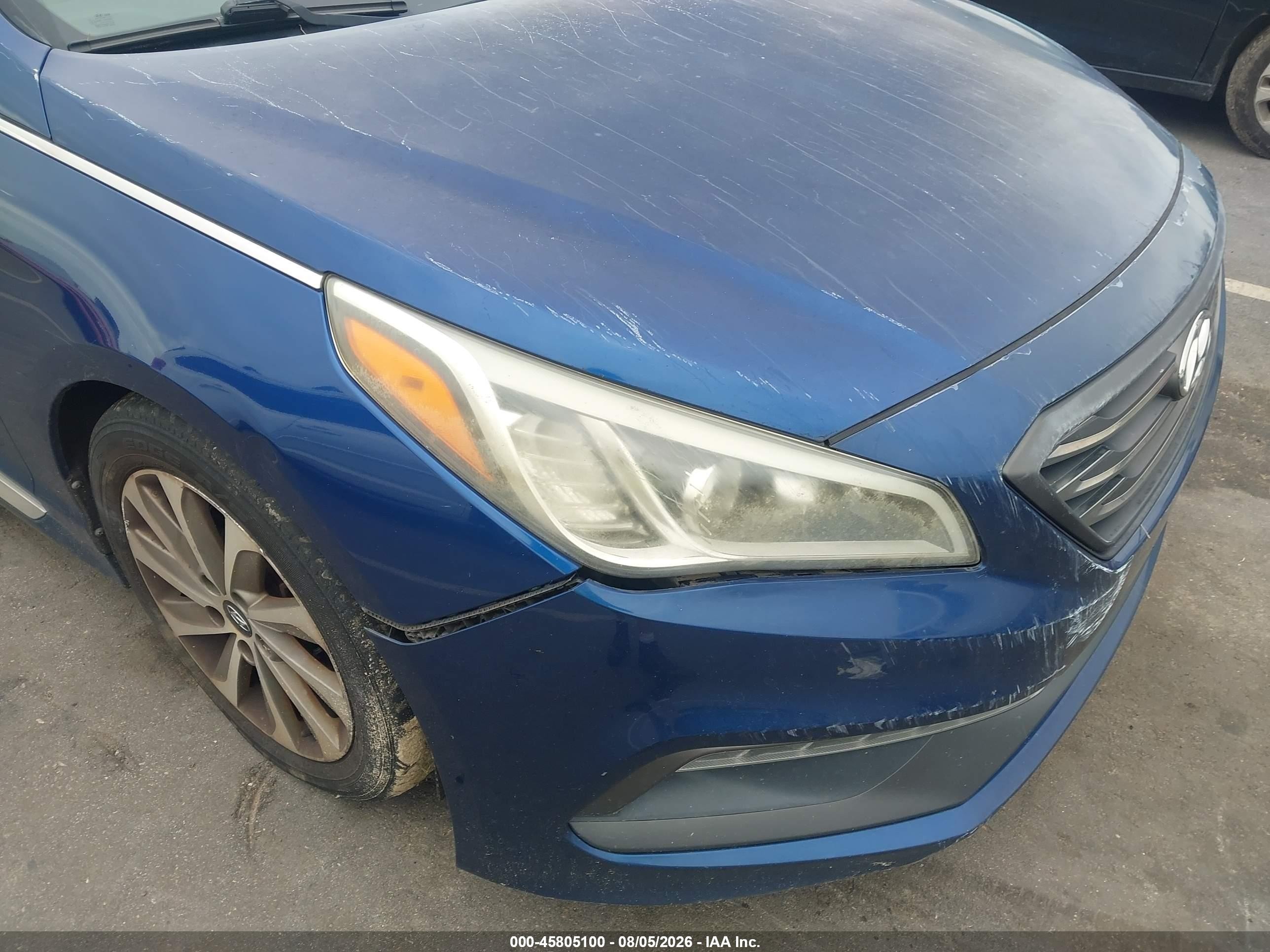 2015 Hyundai Sonata Sport Синий vin: 5NPE34AF9FH024283