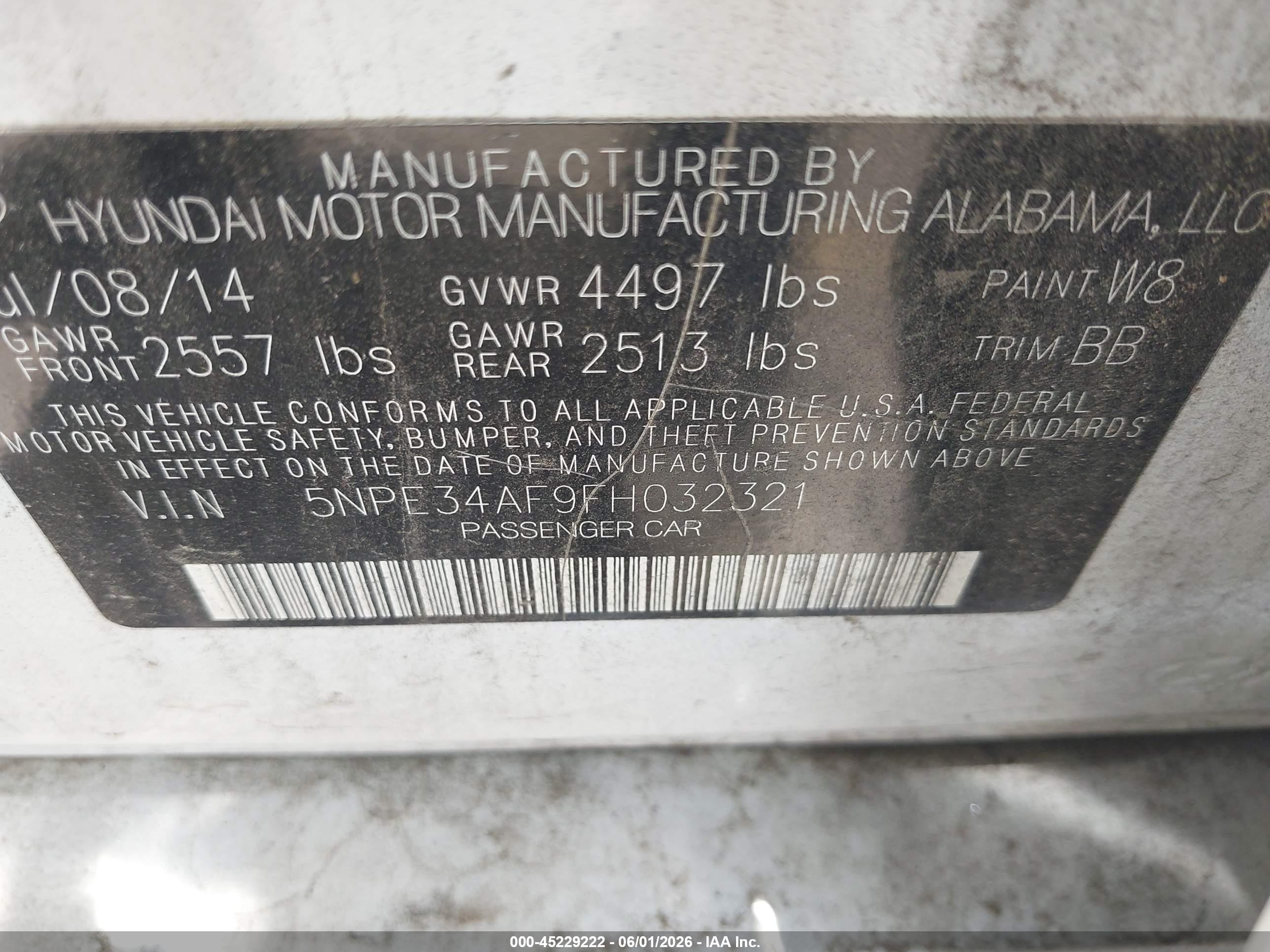 2015 Hyundai Sonata Sport White vin: 5NPE34AF9FH032321