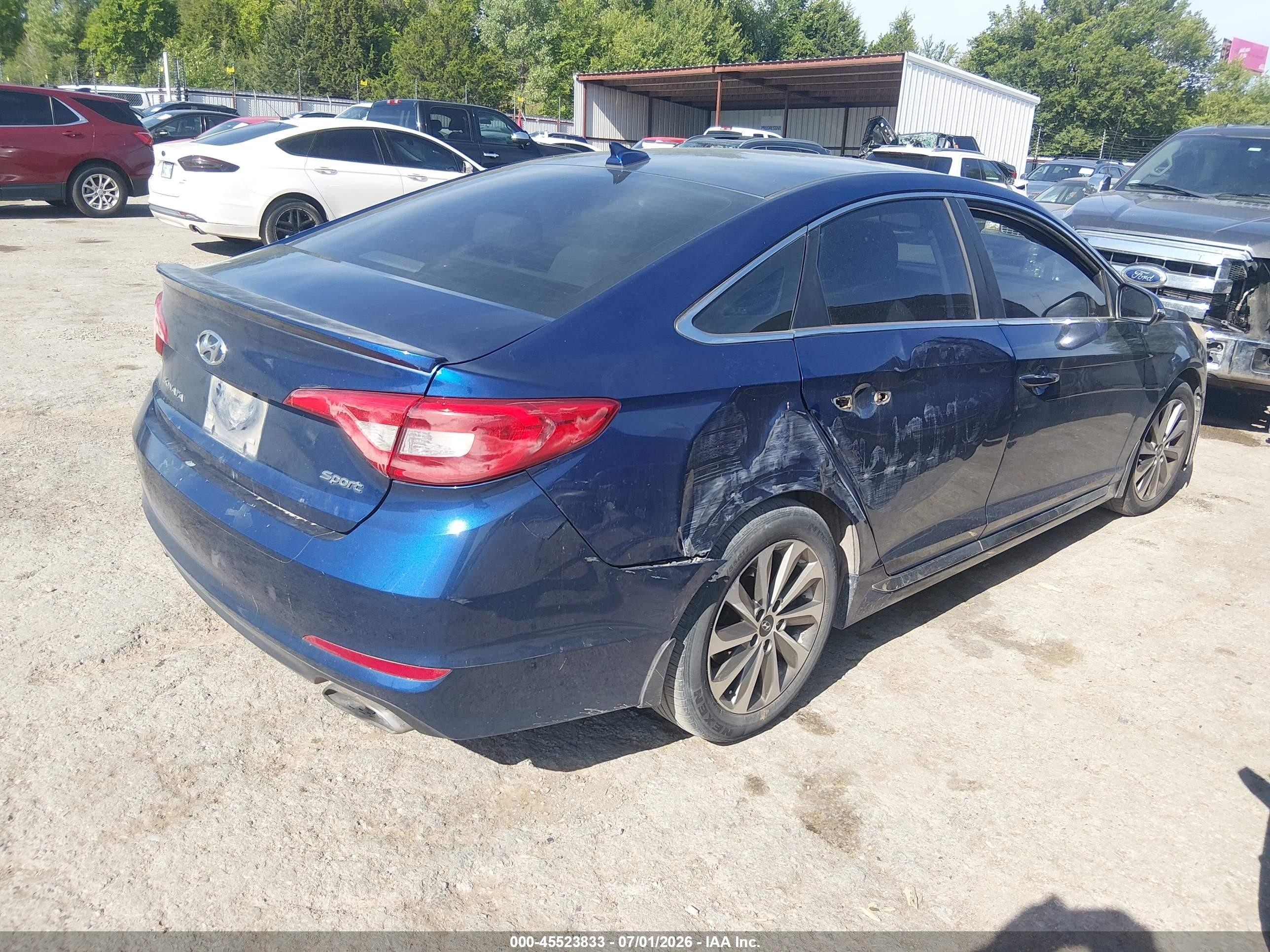 2015 Hyundai Sonata Sport Blue vin: 5NPE34AF9FH033386