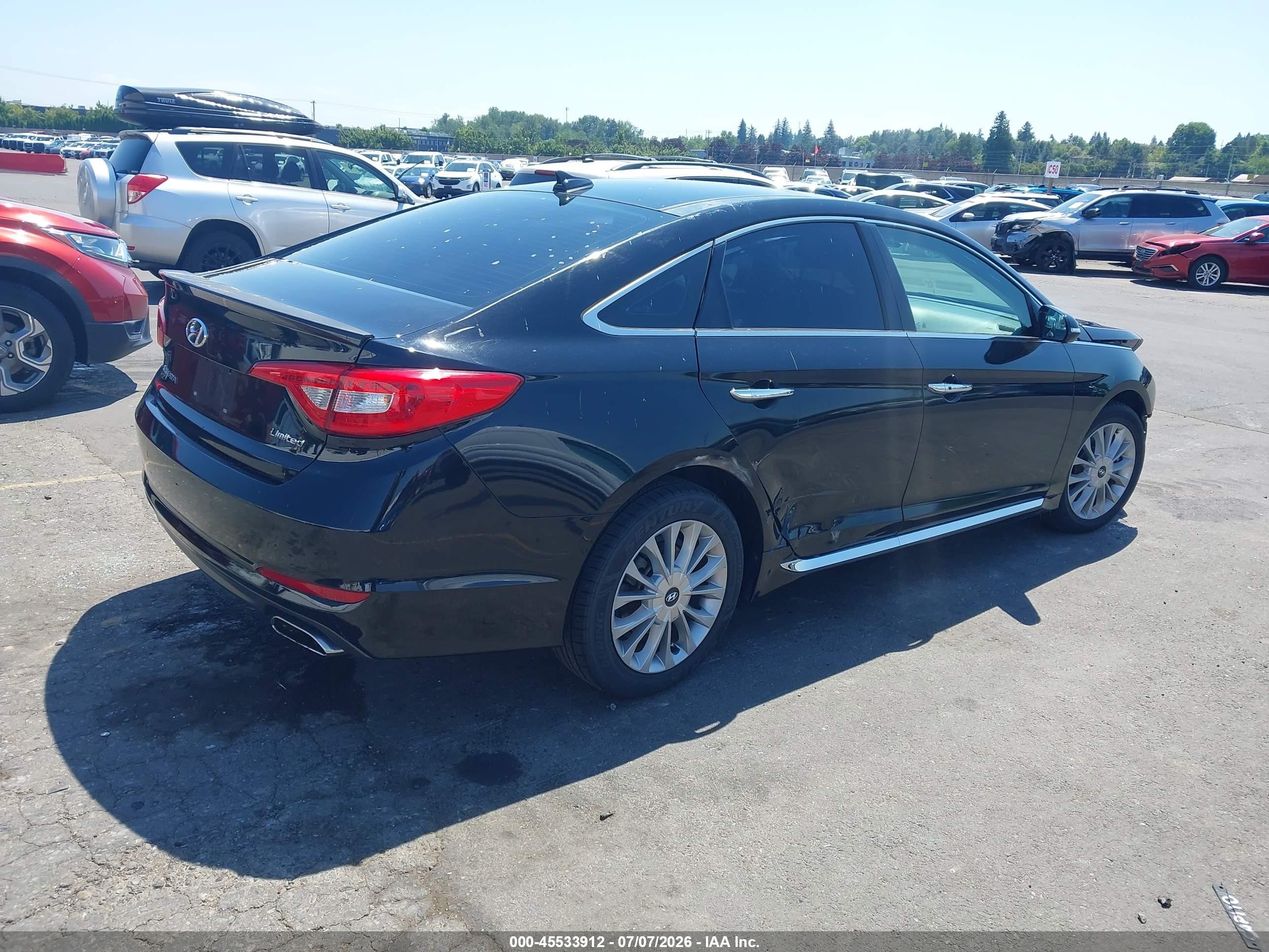 2015 Hyundai Sonata Limited Black vin: 5NPE34AF9FH033601