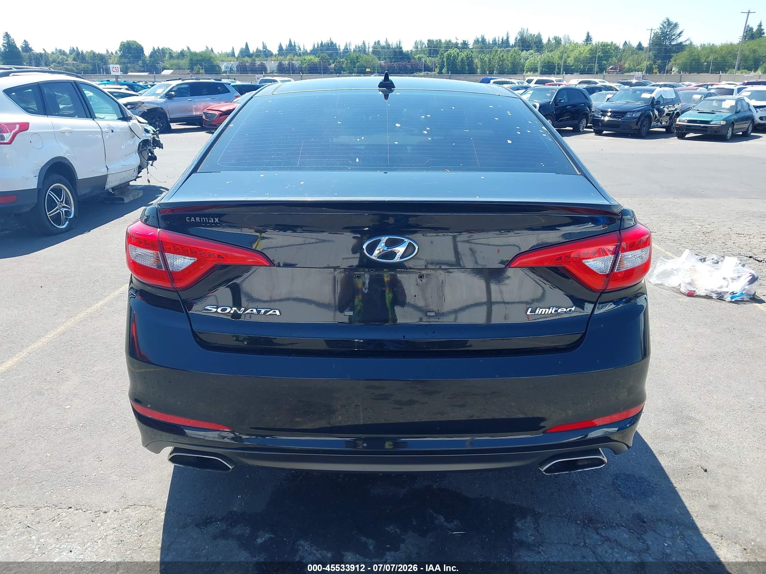 2015 Hyundai Sonata Limited Black vin: 5NPE34AF9FH033601