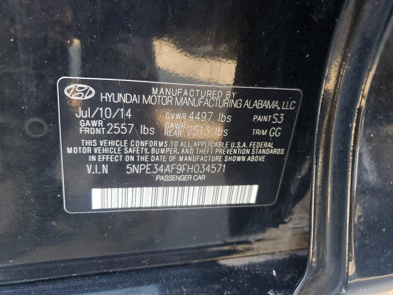 2015 Hyundai Sonata Sport Black vin: 5NPE34AF9FH034571