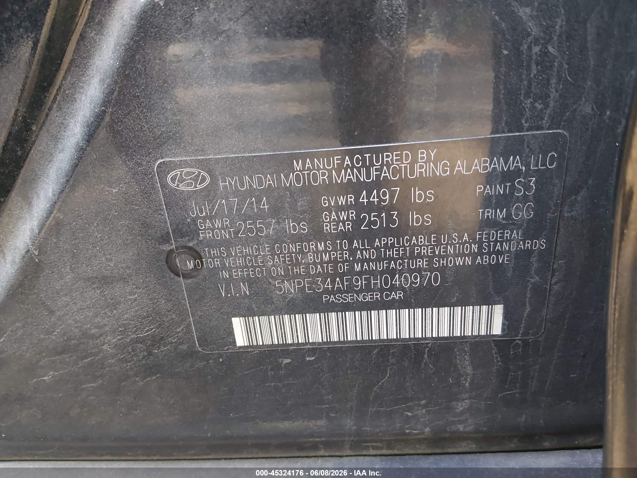 2015 Hyundai Sonata Sport Черный vin: 5NPE34AF9FH040970