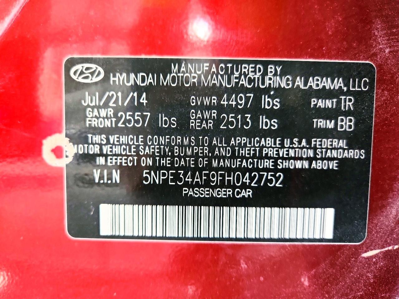 2015 Hyundai Sonata Sport Maroon vin: 5NPE34AF9FH042752