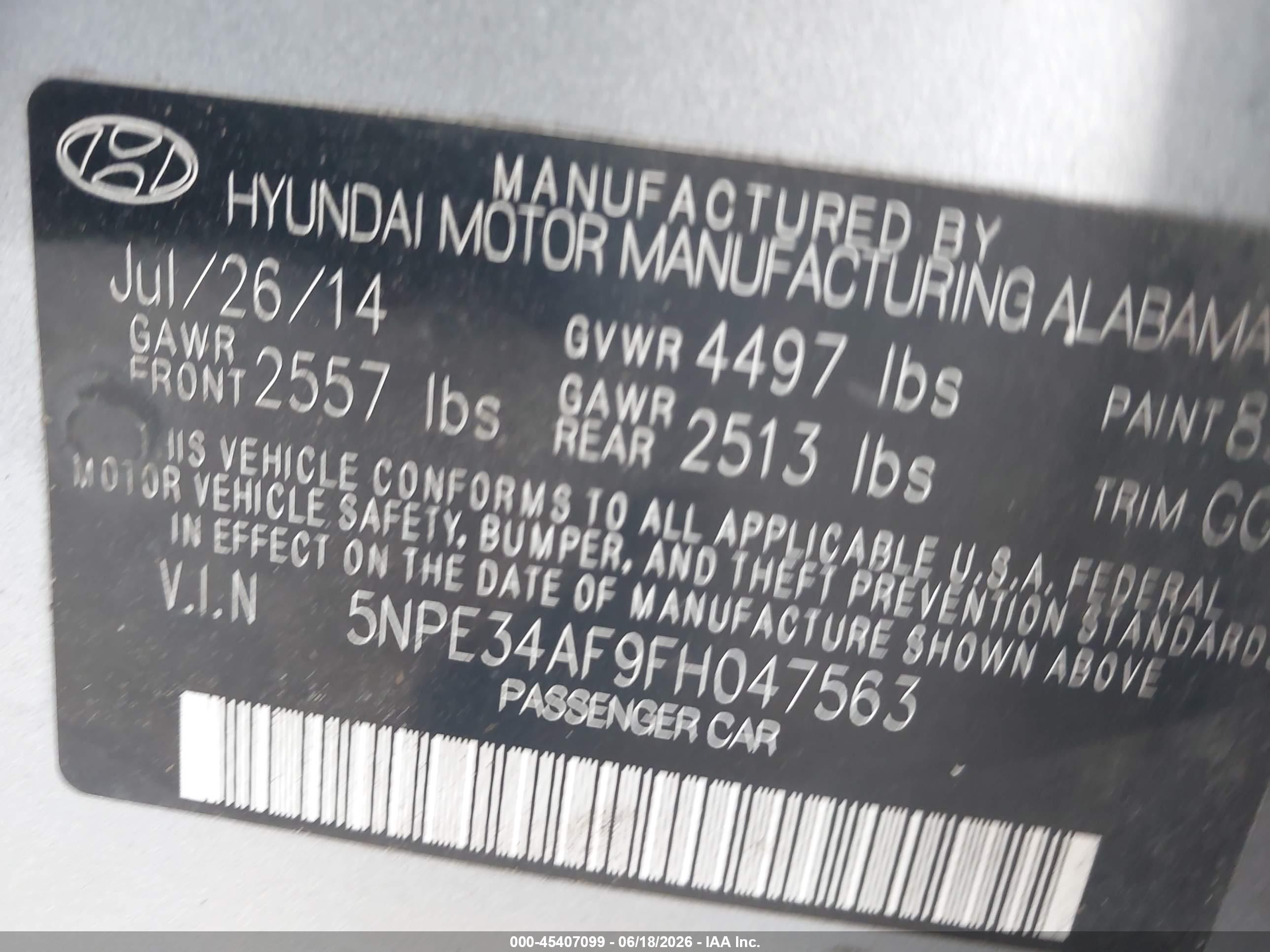 2015 Hyundai Sonata Limited Silver vin: 5NPE34AF9FH047563