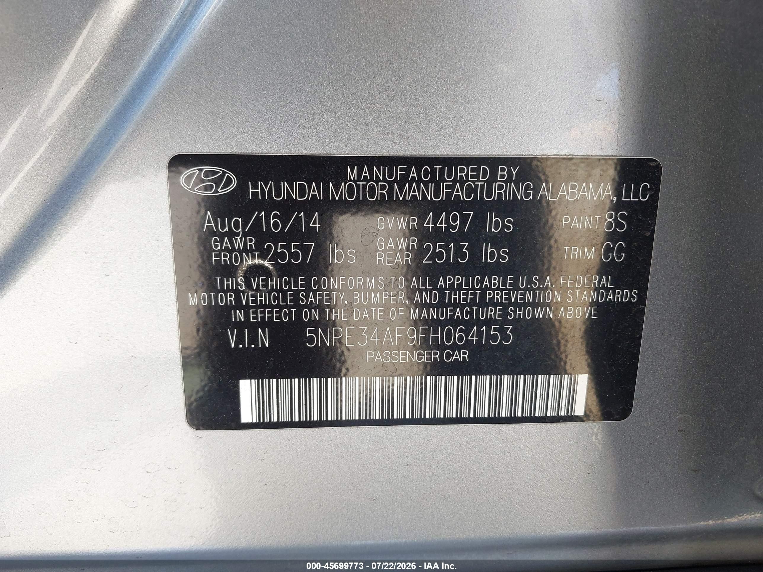 2015 Hyundai Sonata Sport Серебряный vin: 5NPE34AF9FH064153
