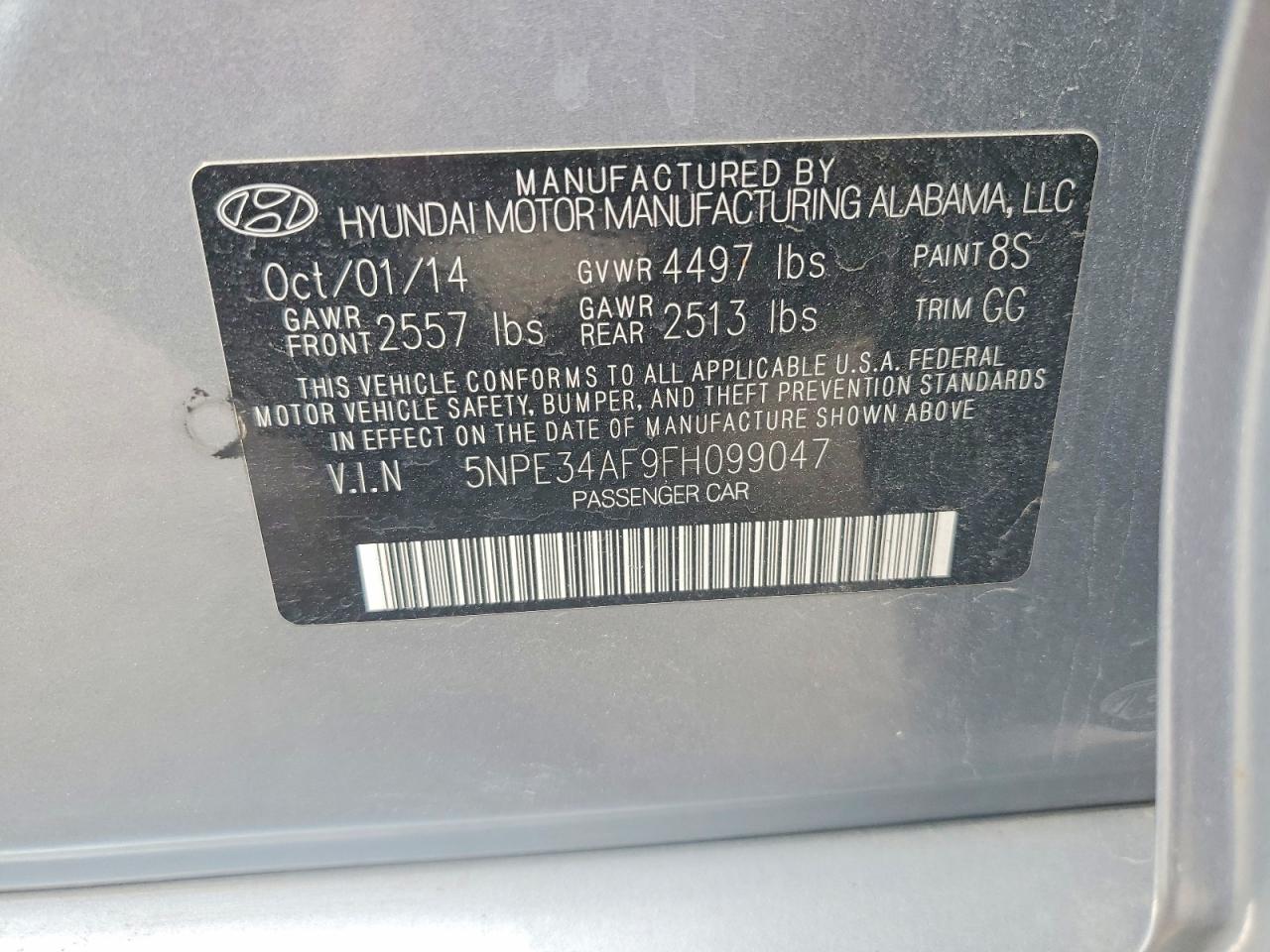 2015 Hyundai Sonata Sport Silver vin: 5NPE34AF9FH099047