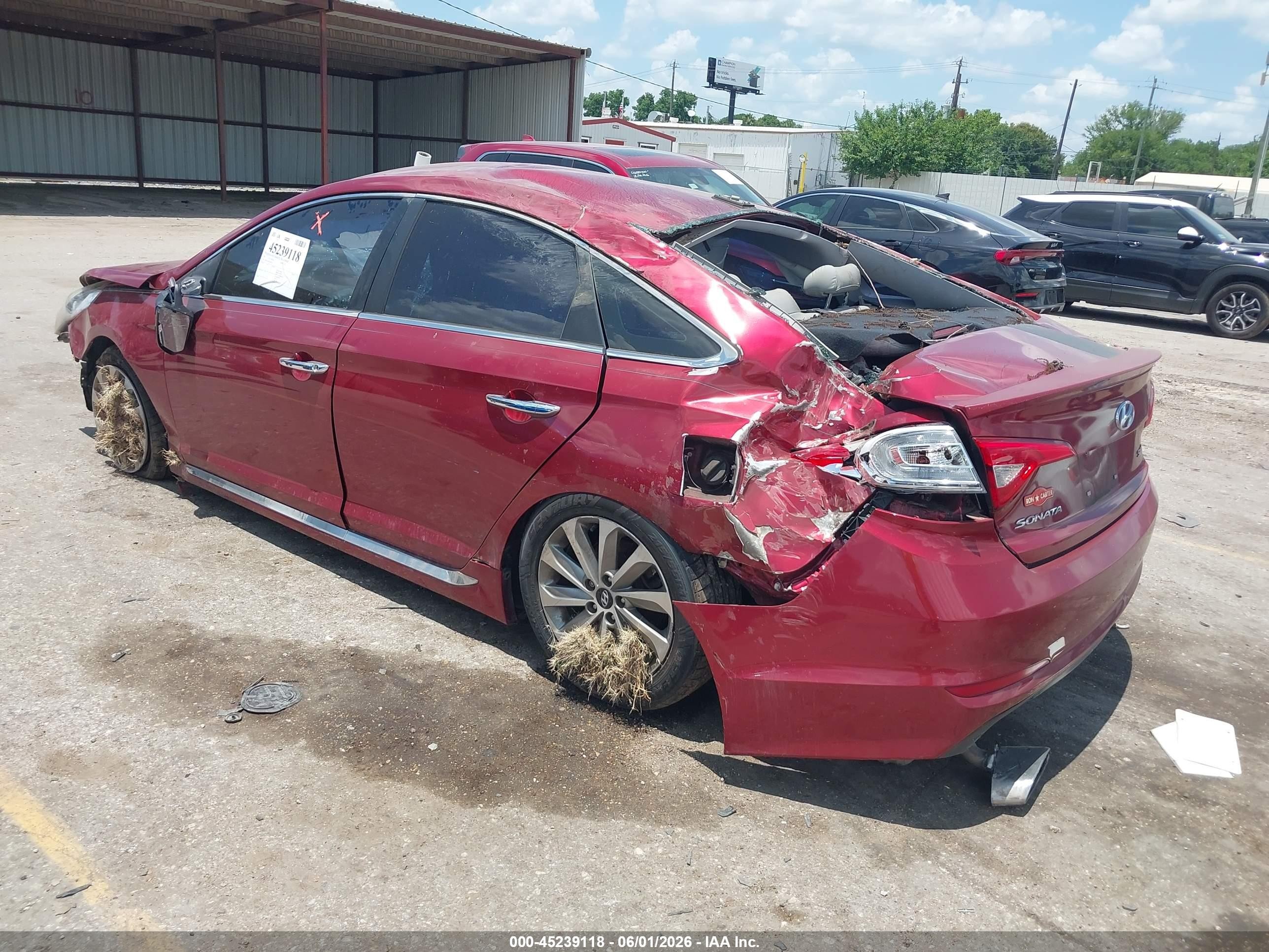 2015 Hyundai Sonata Sport Red vin: 5NPE34AF9FH099355