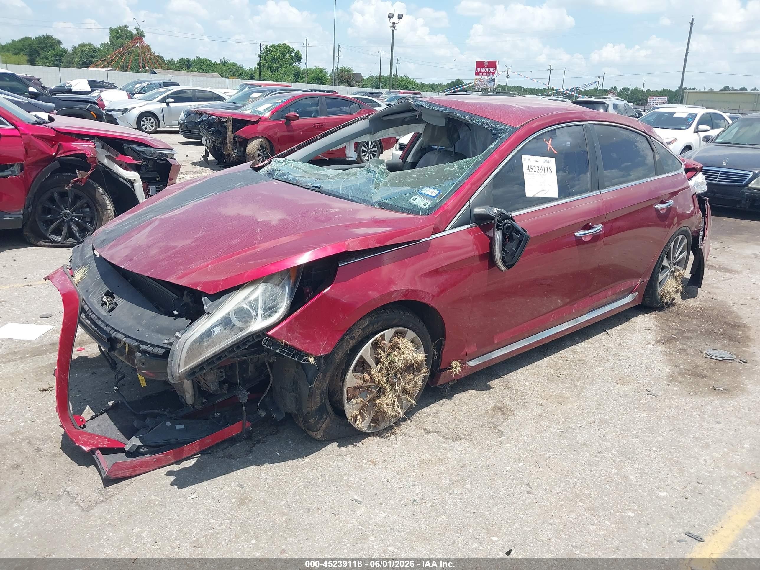 2015 Hyundai Sonata Sport Red vin: 5NPE34AF9FH099355