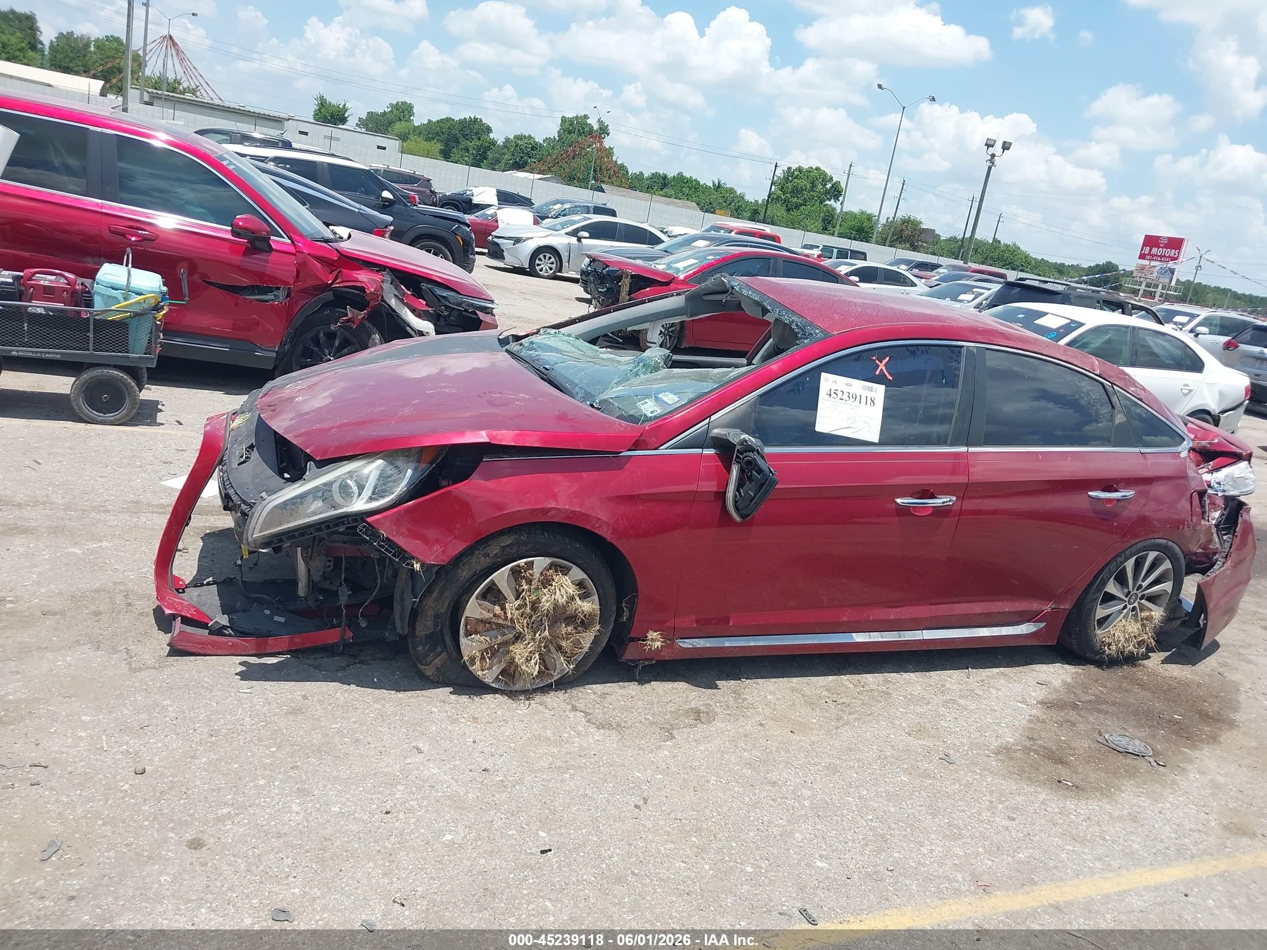 2015 Hyundai Sonata Sport Red vin: 5NPE34AF9FH099355