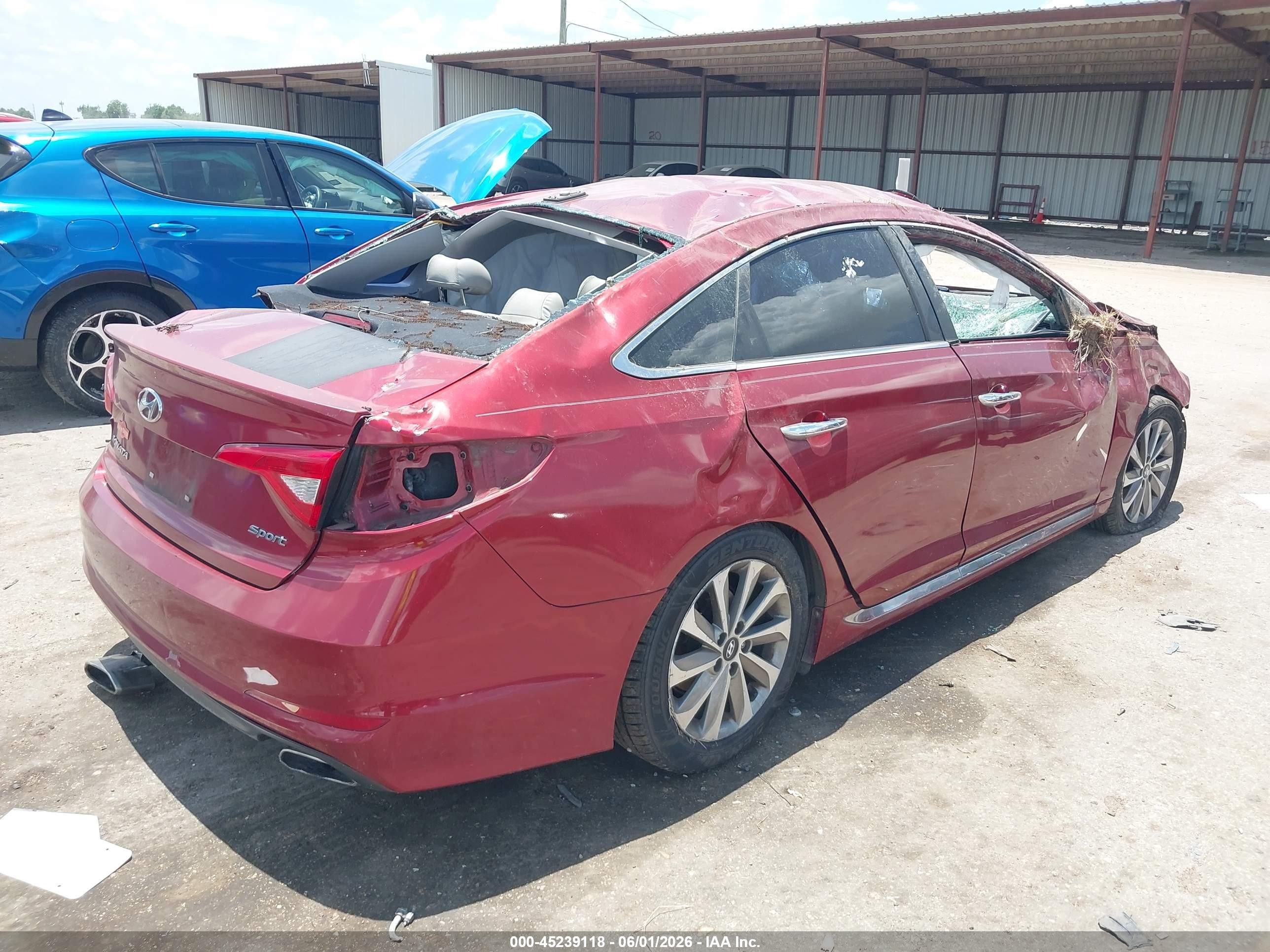 2015 Hyundai Sonata Sport Red vin: 5NPE34AF9FH099355