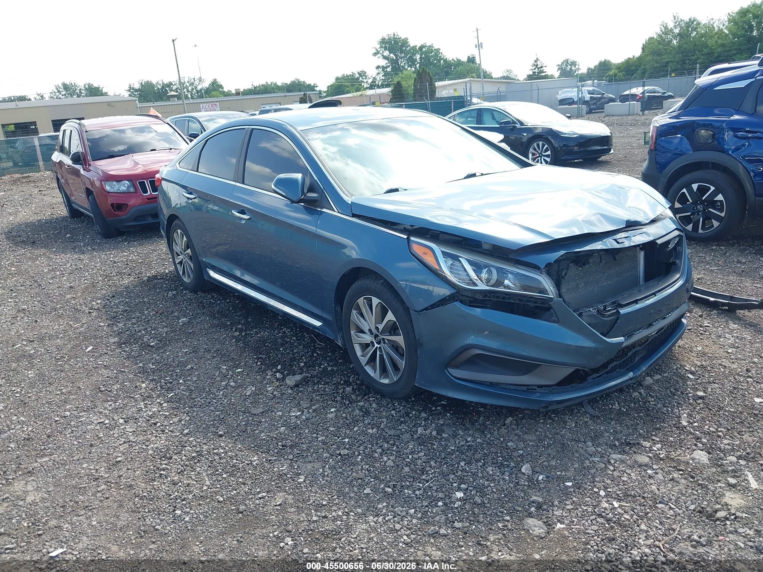 2015 Hyundai Sonata Sport Light Blue vin: 5NPE34AF9FH134783