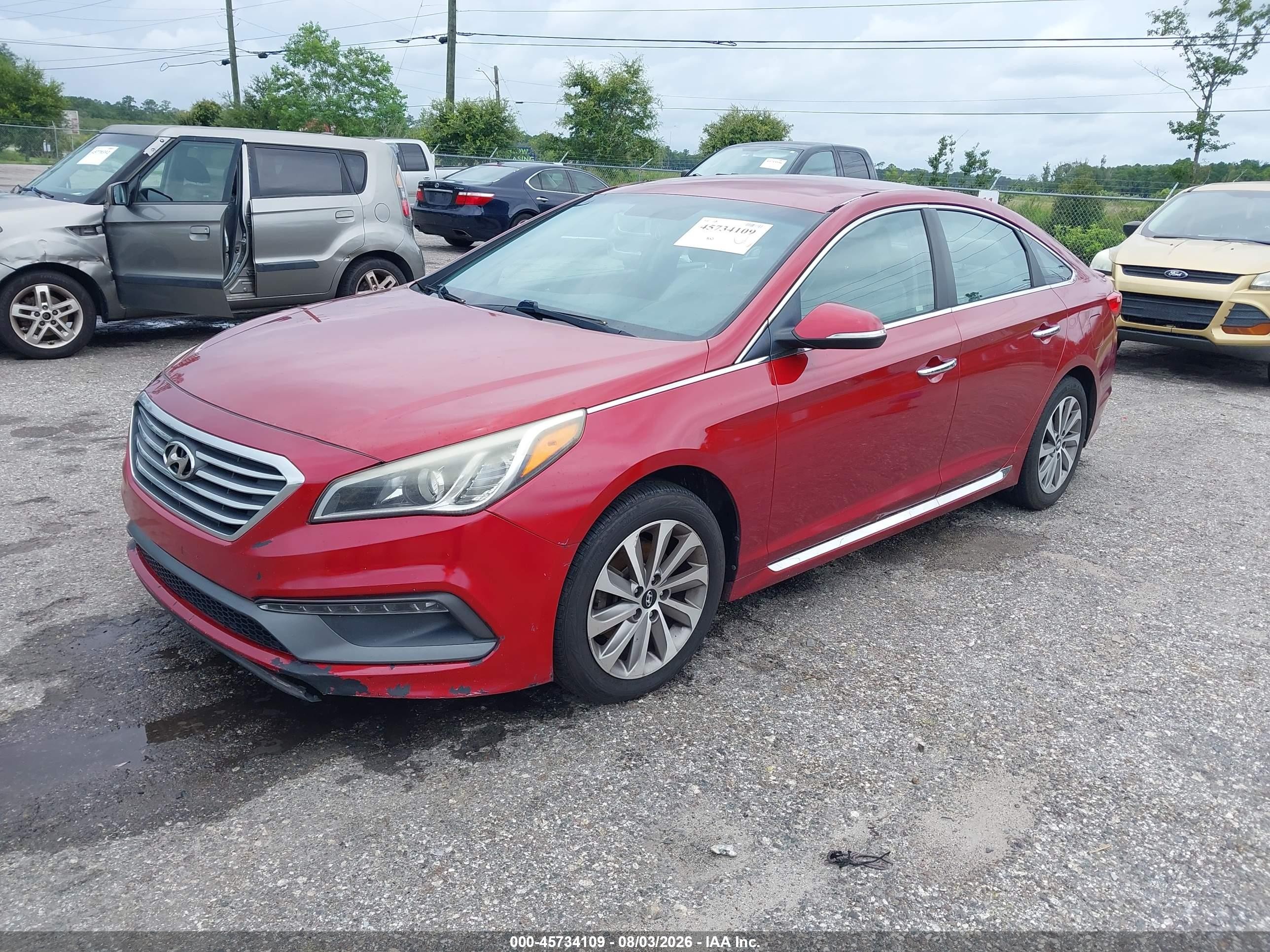2015 Hyundai Sonata Sport Burgundy vin: 5NPE34AF9FH142074