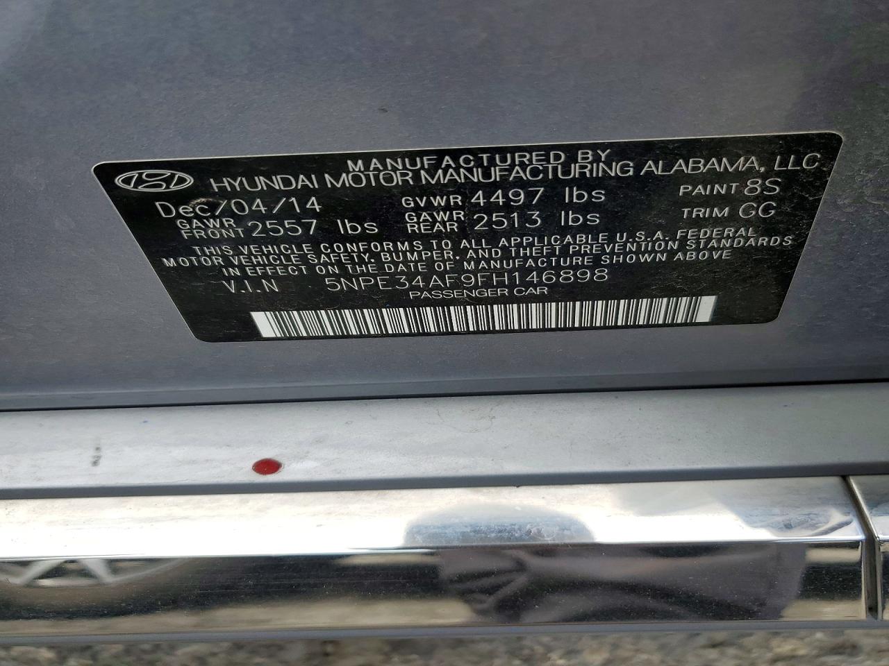 2015 Hyundai Sonata Sport Silver vin: 5NPE34AF9FH146898