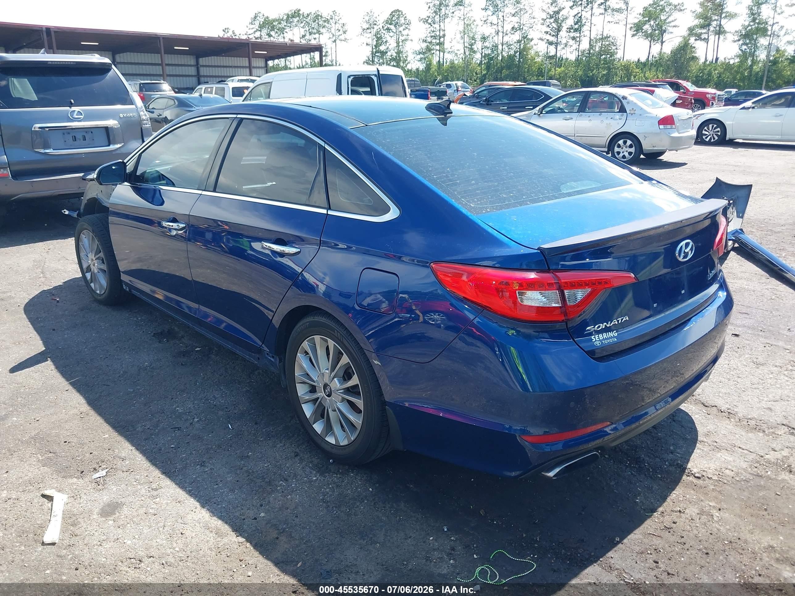 2015 Hyundai Sonata Limited Blue vin: 5NPE34AF9FH150885
