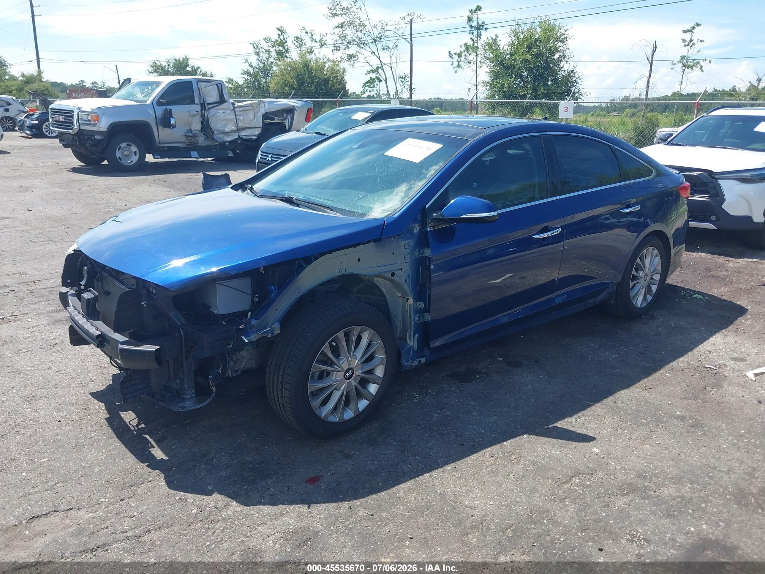 2015 Hyundai Sonata Limited Blue vin: 5NPE34AF9FH150885