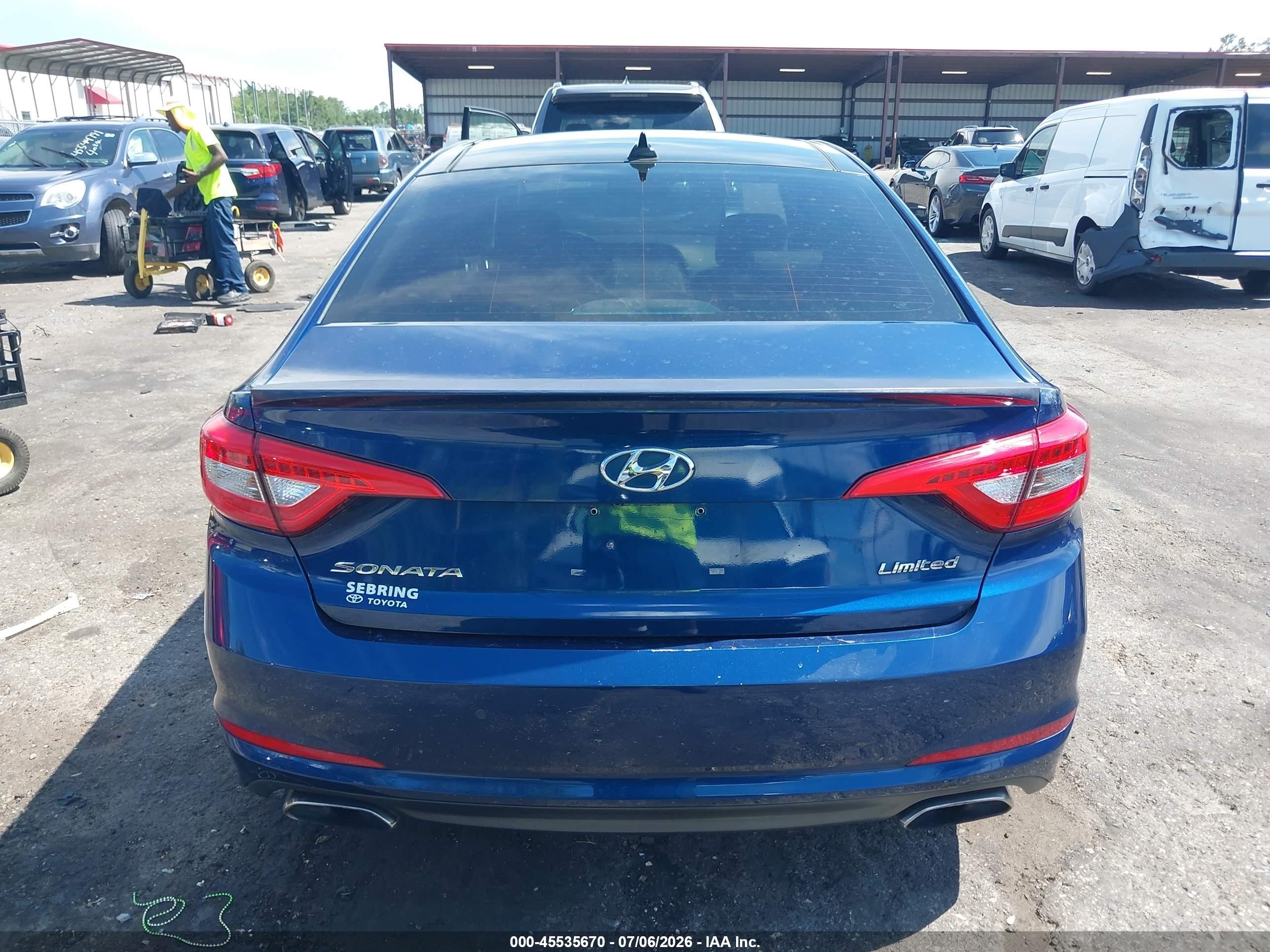 2015 Hyundai Sonata Limited Blue vin: 5NPE34AF9FH150885