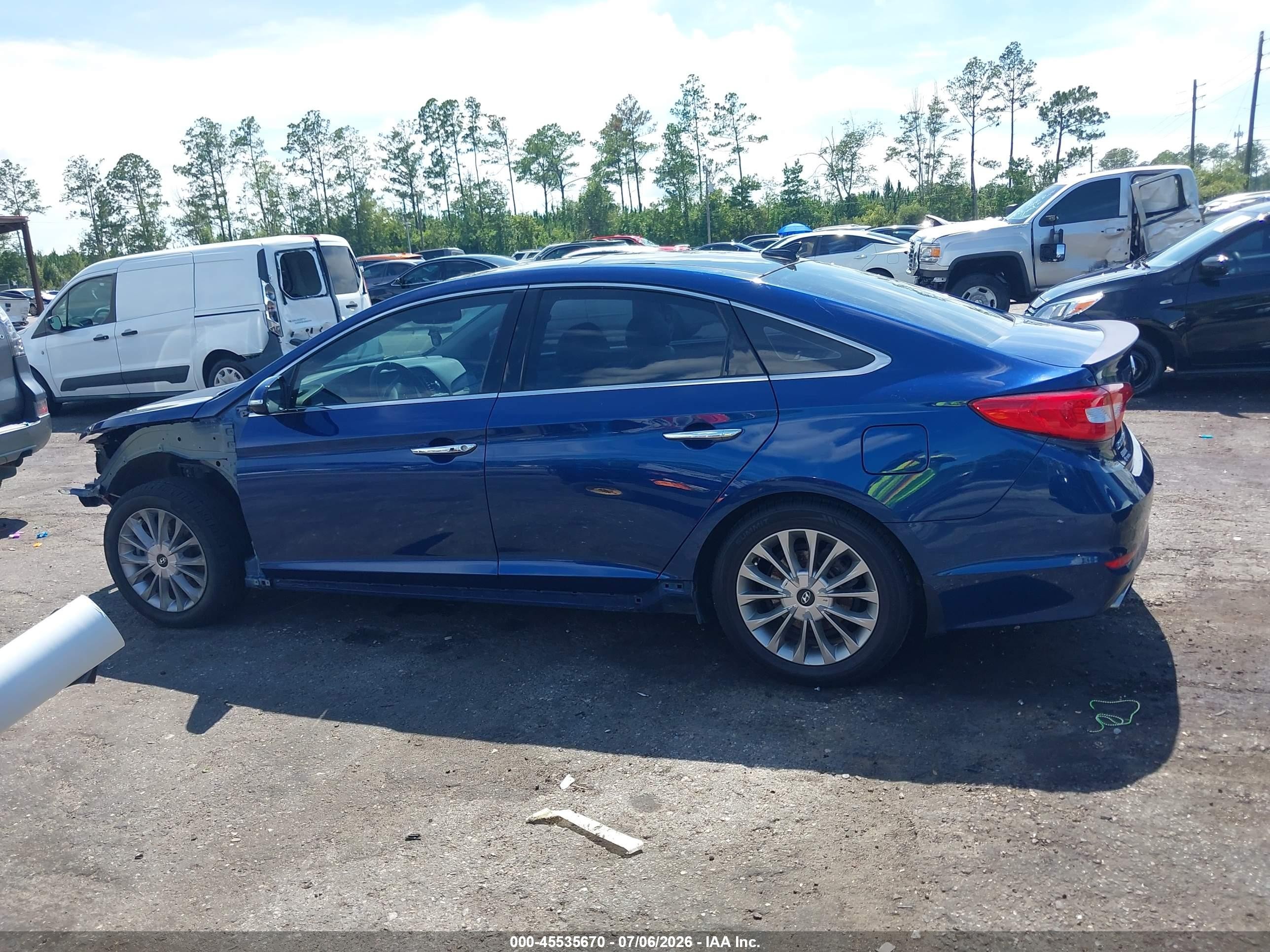 2015 Hyundai Sonata Limited Blue vin: 5NPE34AF9FH150885