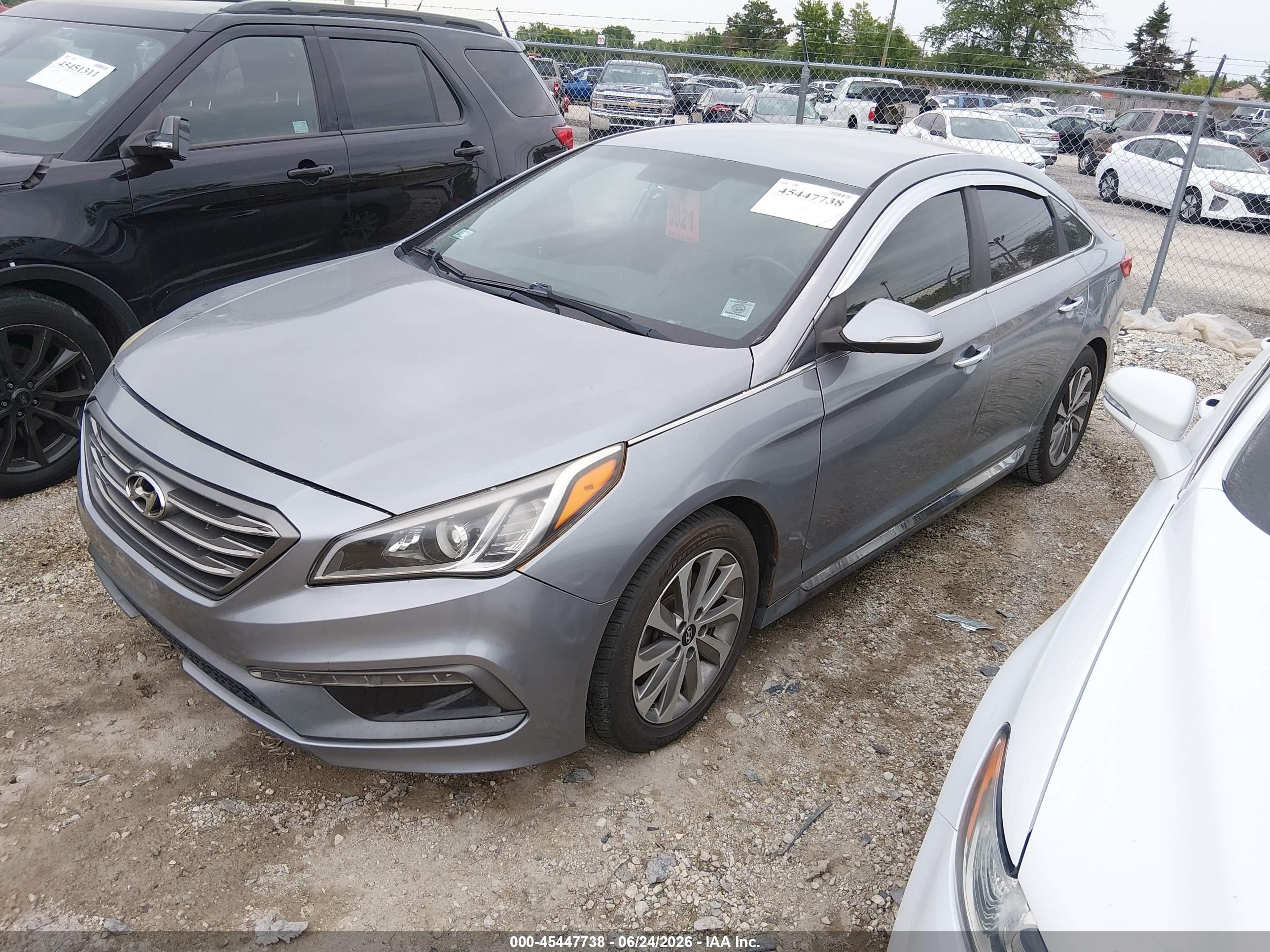 2015 Hyundai Sonata Sport Gray vin: 5NPE34AF9FH223625