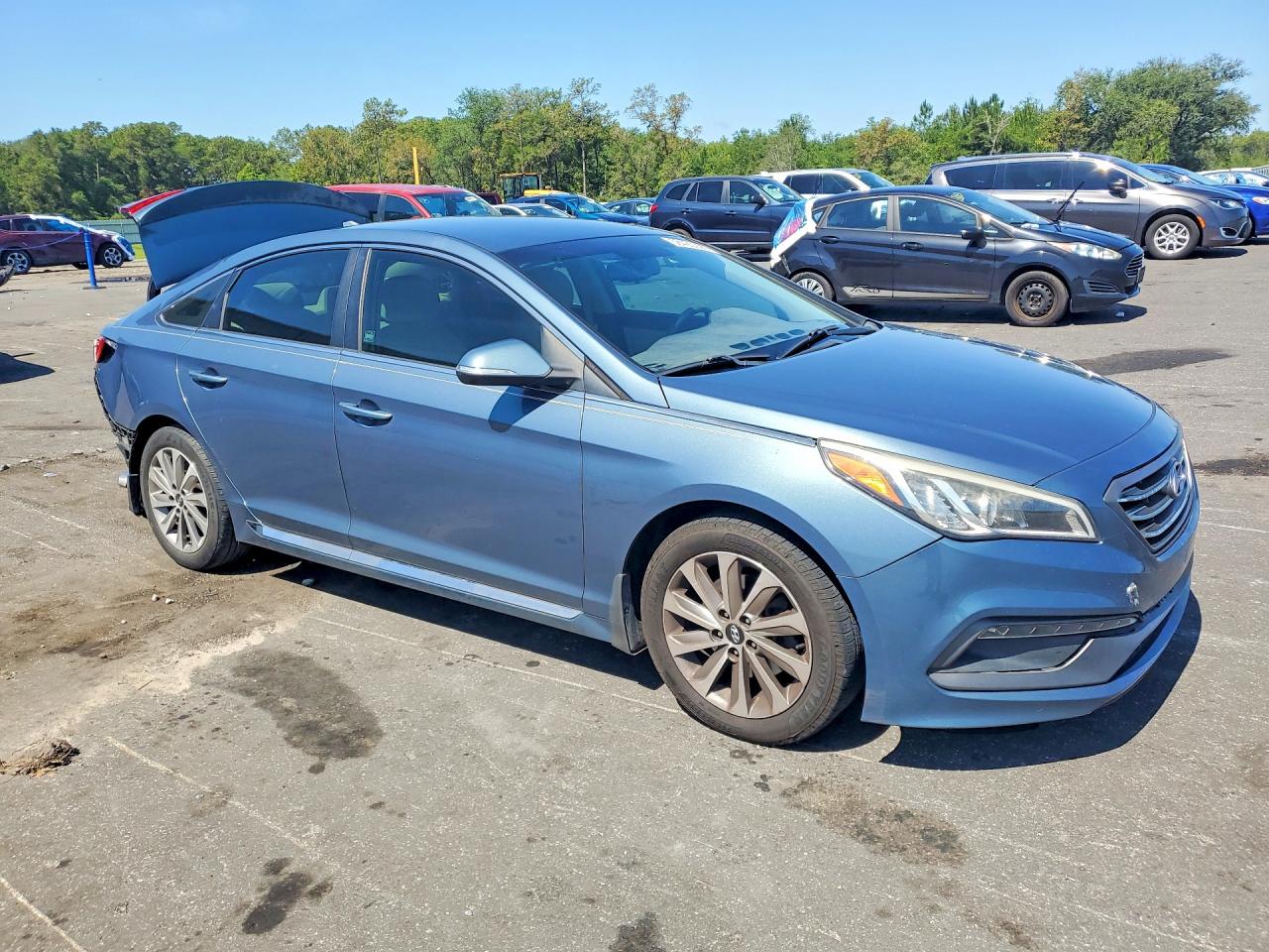 2015 Hyundai Sonata Sport Blue vin: 5NPE34AF9FH224807