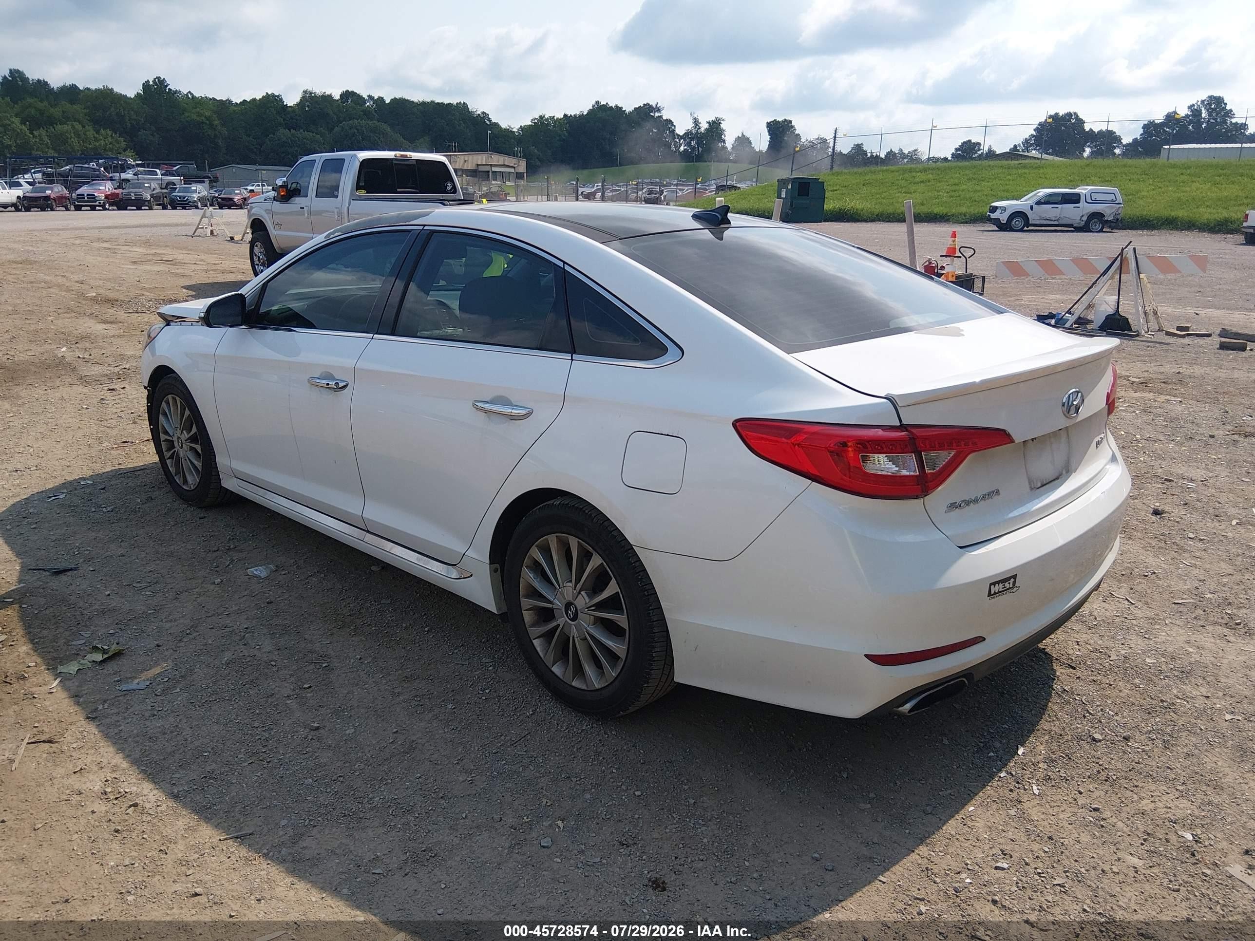 2015 Hyundai Sonata Limited White vin: 5NPE34AF9FH250436