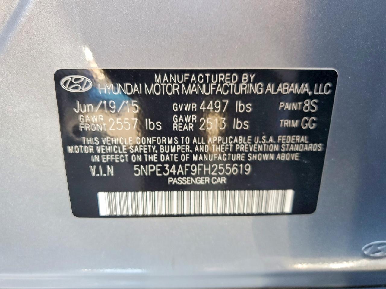 2015 Hyundai Sonata Sport Silver vin: 5NPE34AF9FH255619