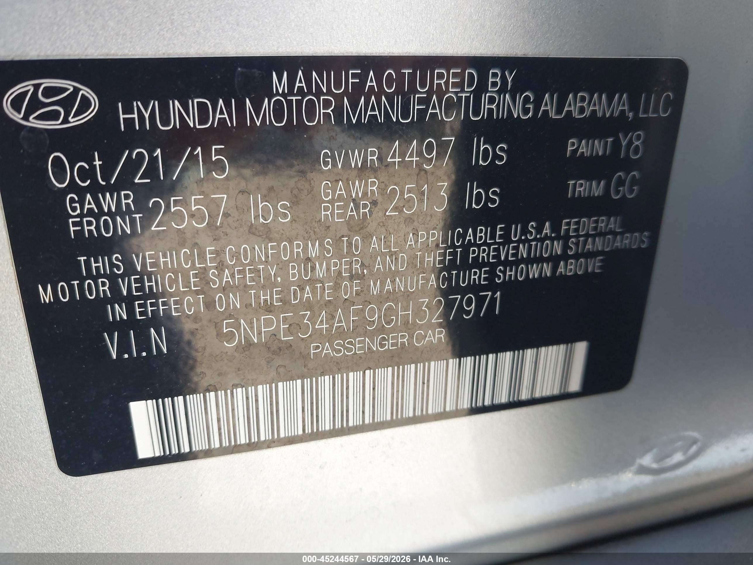 2016 Hyundai Sonata Sport Silver vin: 5NPE34AF9GH327971