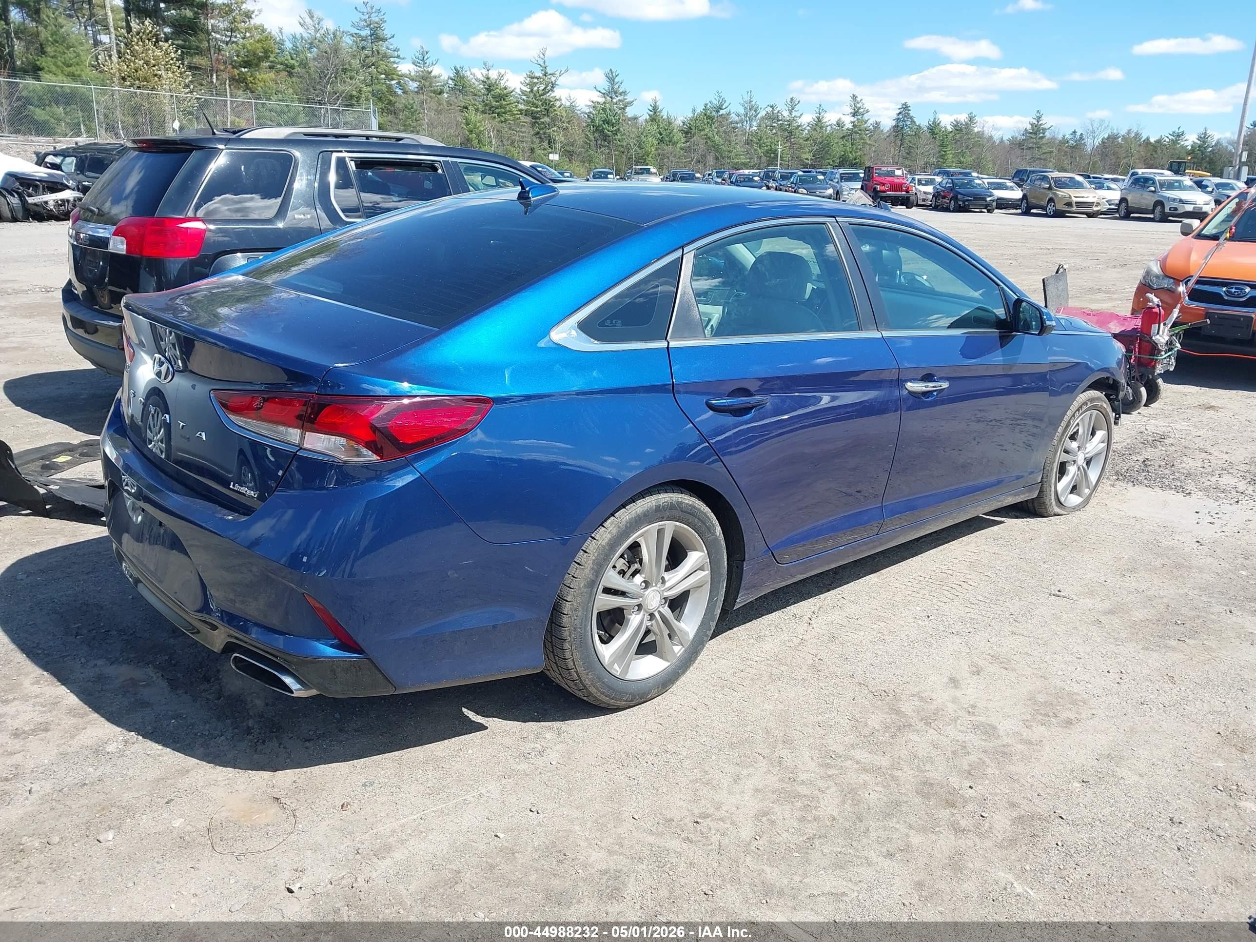 2018 Hyundai Sonata Limited Blue vin: 5NPE34AF9JH715869