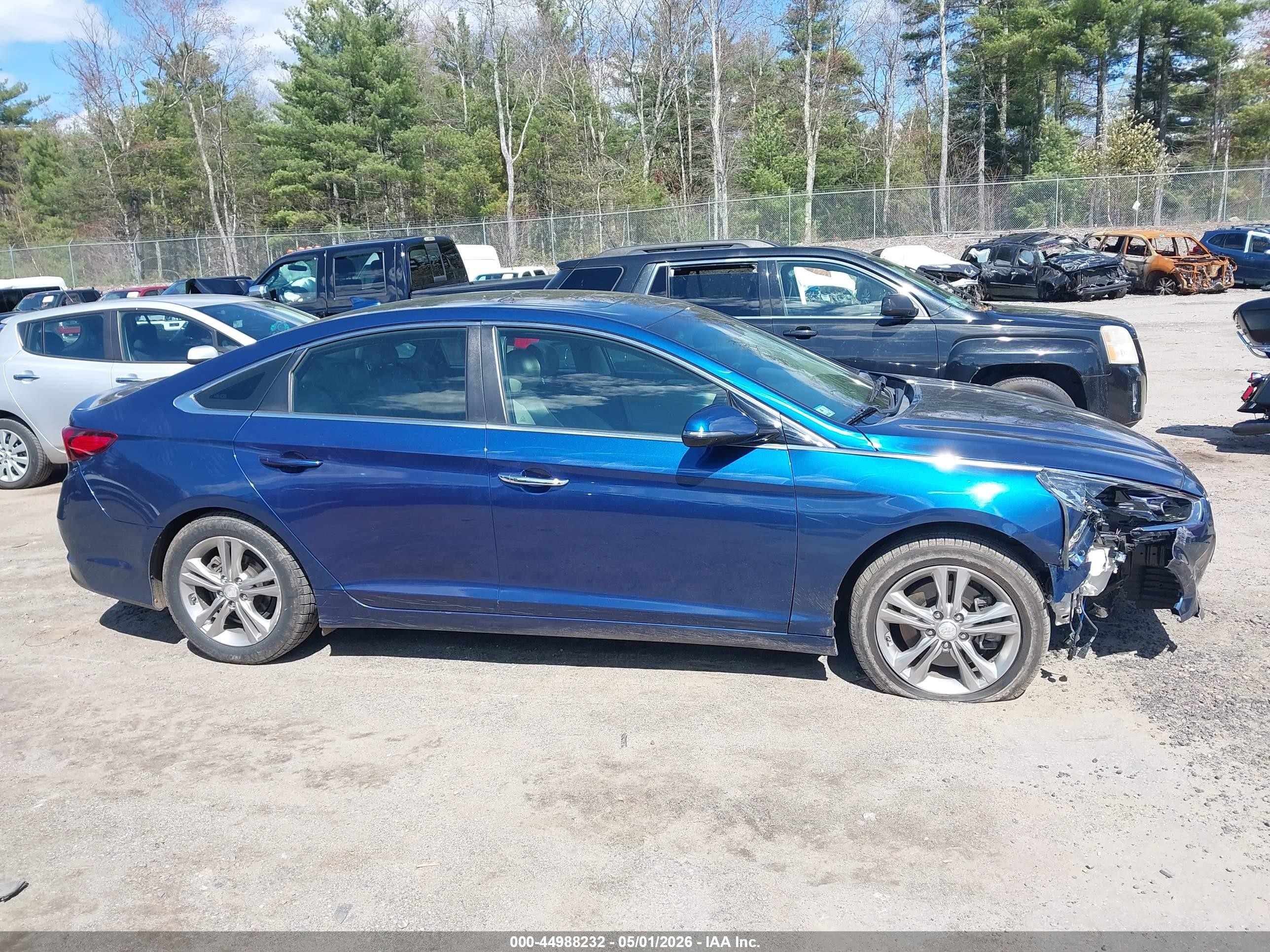 2018 Hyundai Sonata Limited Blue vin: 5NPE34AF9JH715869