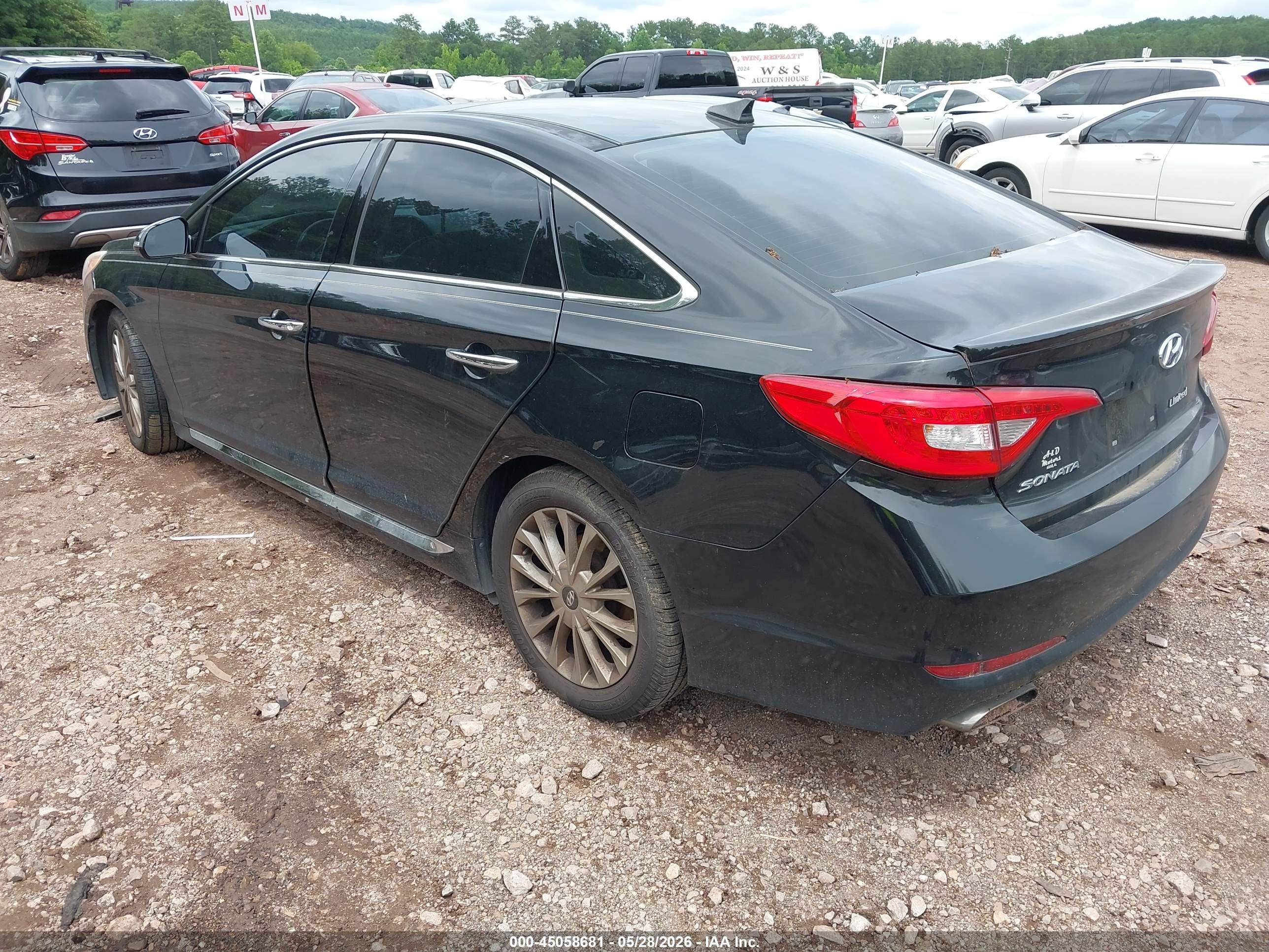 2015 Hyundai Sonata Limited Черный vin: 5NPE34AFXFH011882