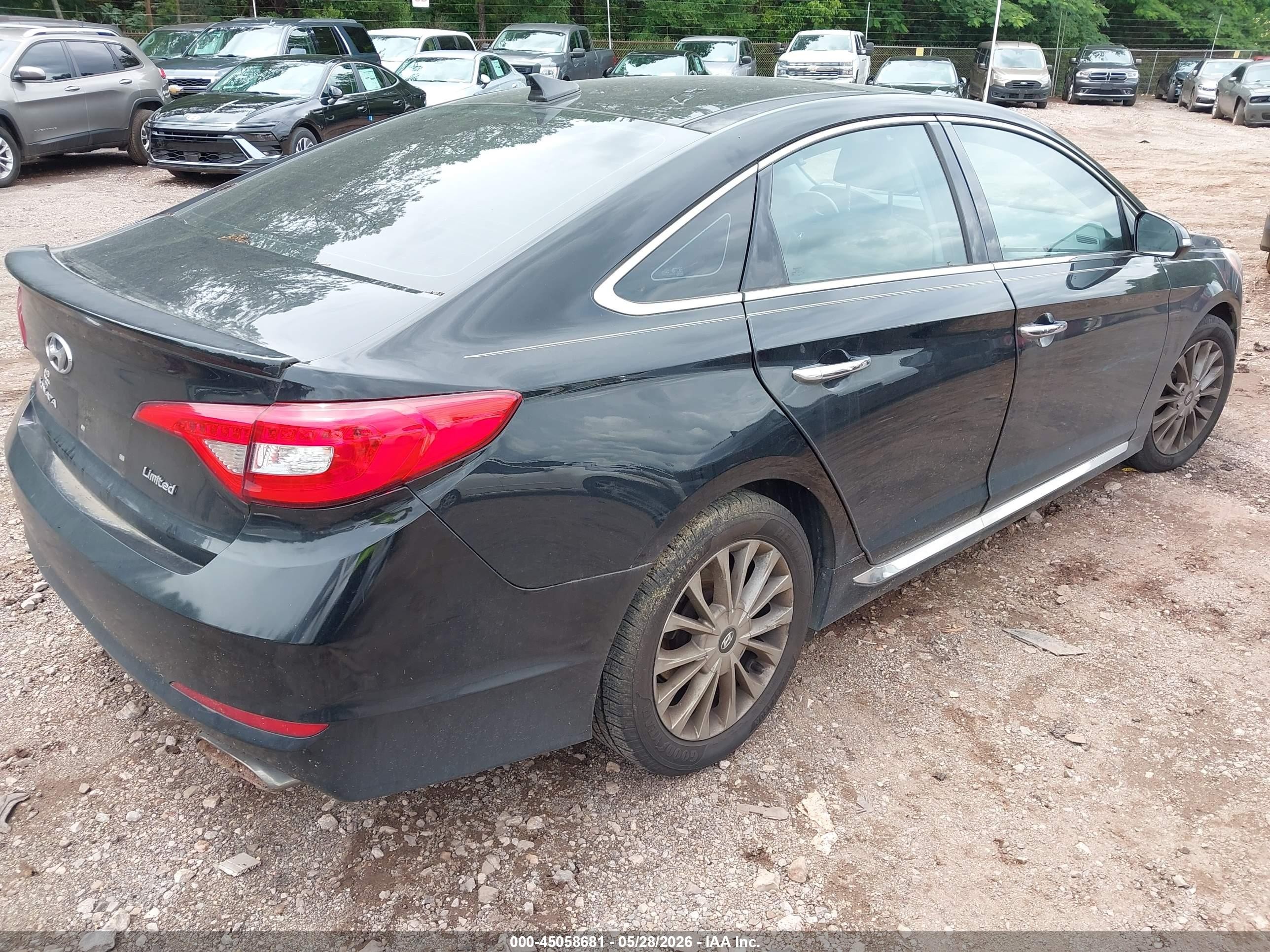2015 Hyundai Sonata Limited Черный vin: 5NPE34AFXFH011882
