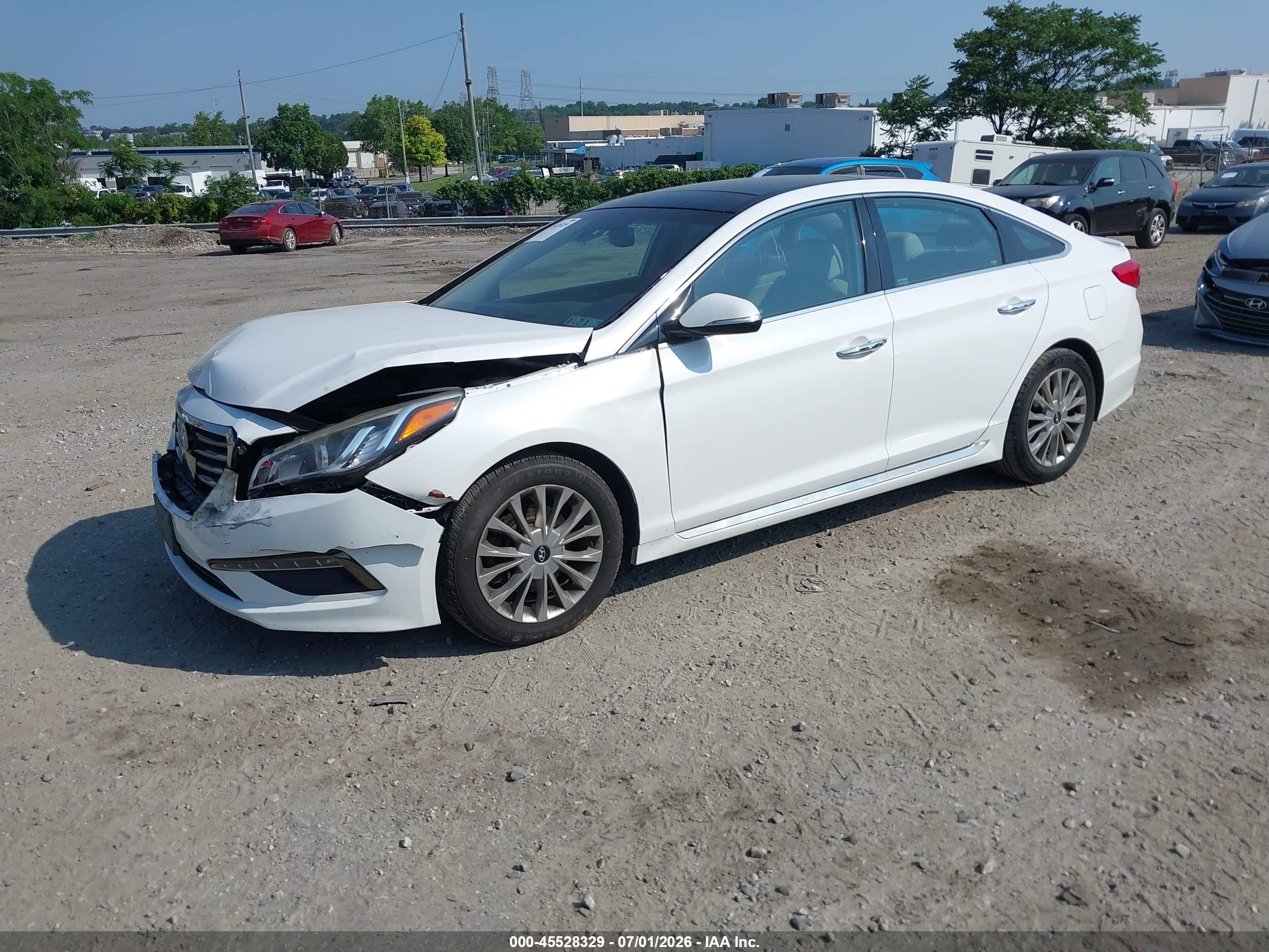 2015 Hyundai Sonata Limited Белый vin: 5NPE34AFXFH020629
